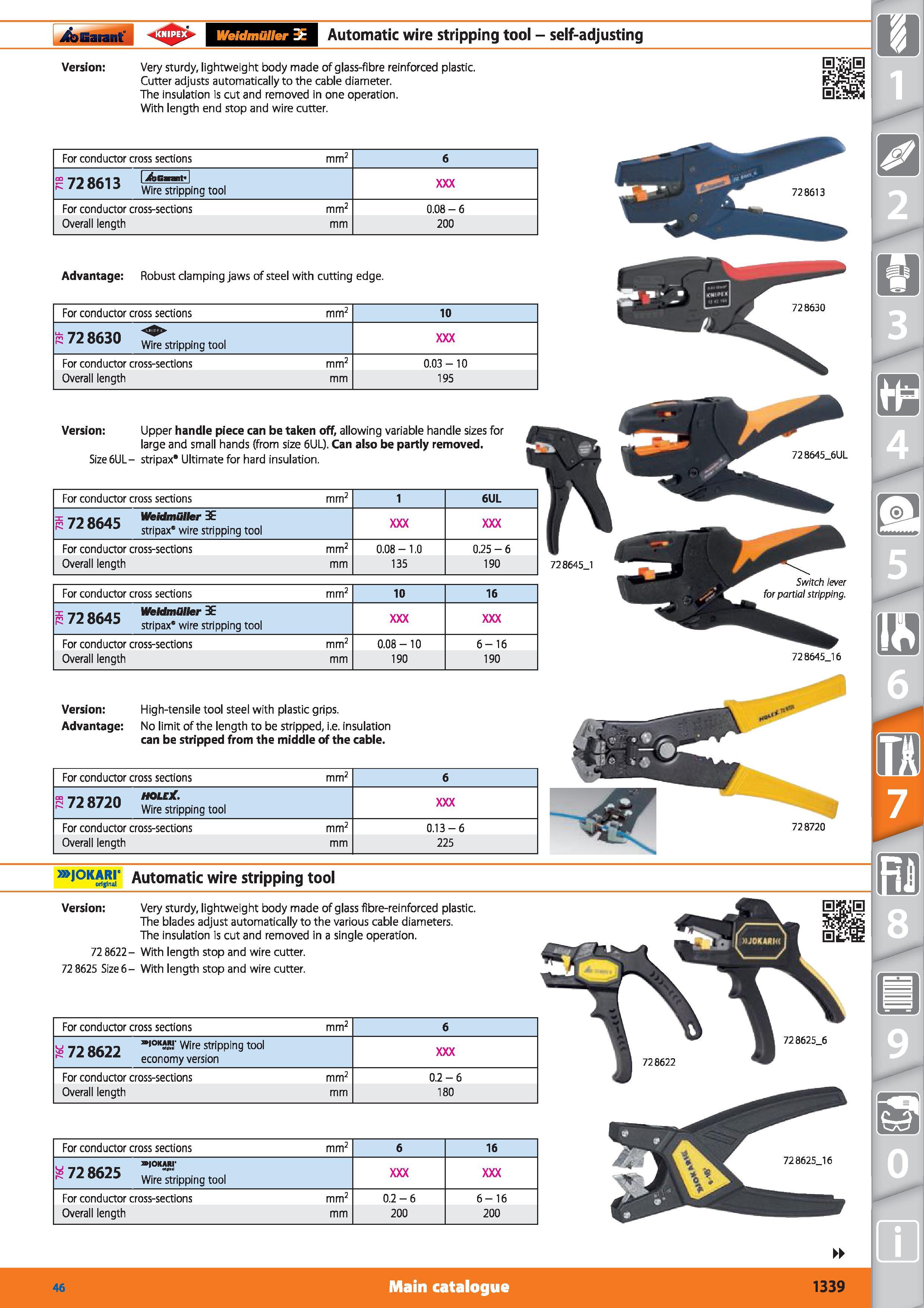 1339 Garant Weidmullei BE Automatic wire stripping tool - self-adjusting Version Very sturdy, lightweight body made of glass-fibre reinforced plastic Каталог HOFFMANN GROUP 2015 Инструмент режущий слесарный измерительный абразивный Оборудование Комплексные поставки для промышленных предприятий Стр. 1339 ENG