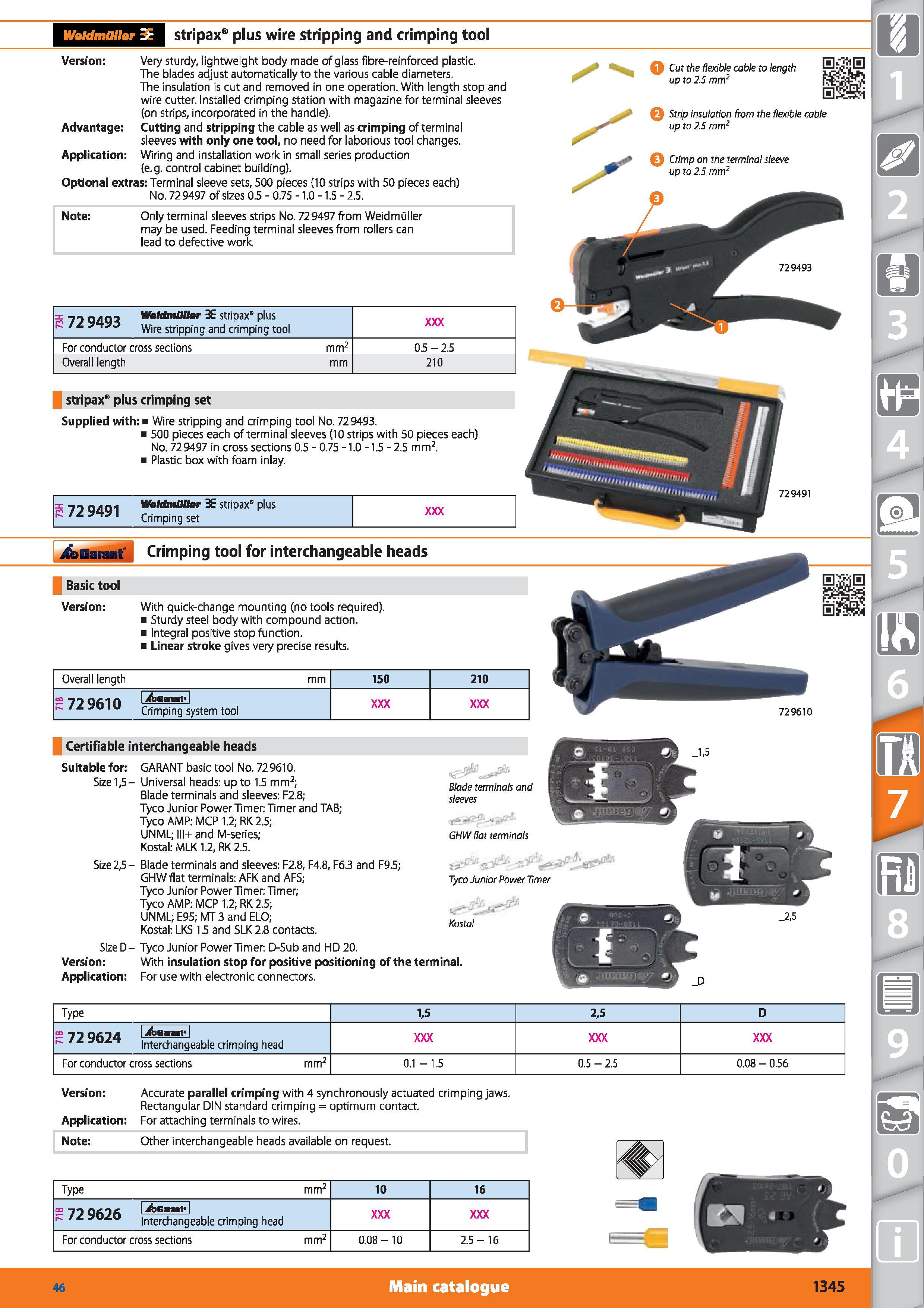 1345 Weidmiille 3E stripax plus wire stripping and crimping tool \t\ Version Very sturdy, lightweight body made of glass fibre-reinforced plastic The Каталог HOFFMANN GROUP 2015 Инструмент режущий слесарный измерительный абразивный Оборудование Комплексные поставки для промышленных предприятий Стр. 1345 ENG
