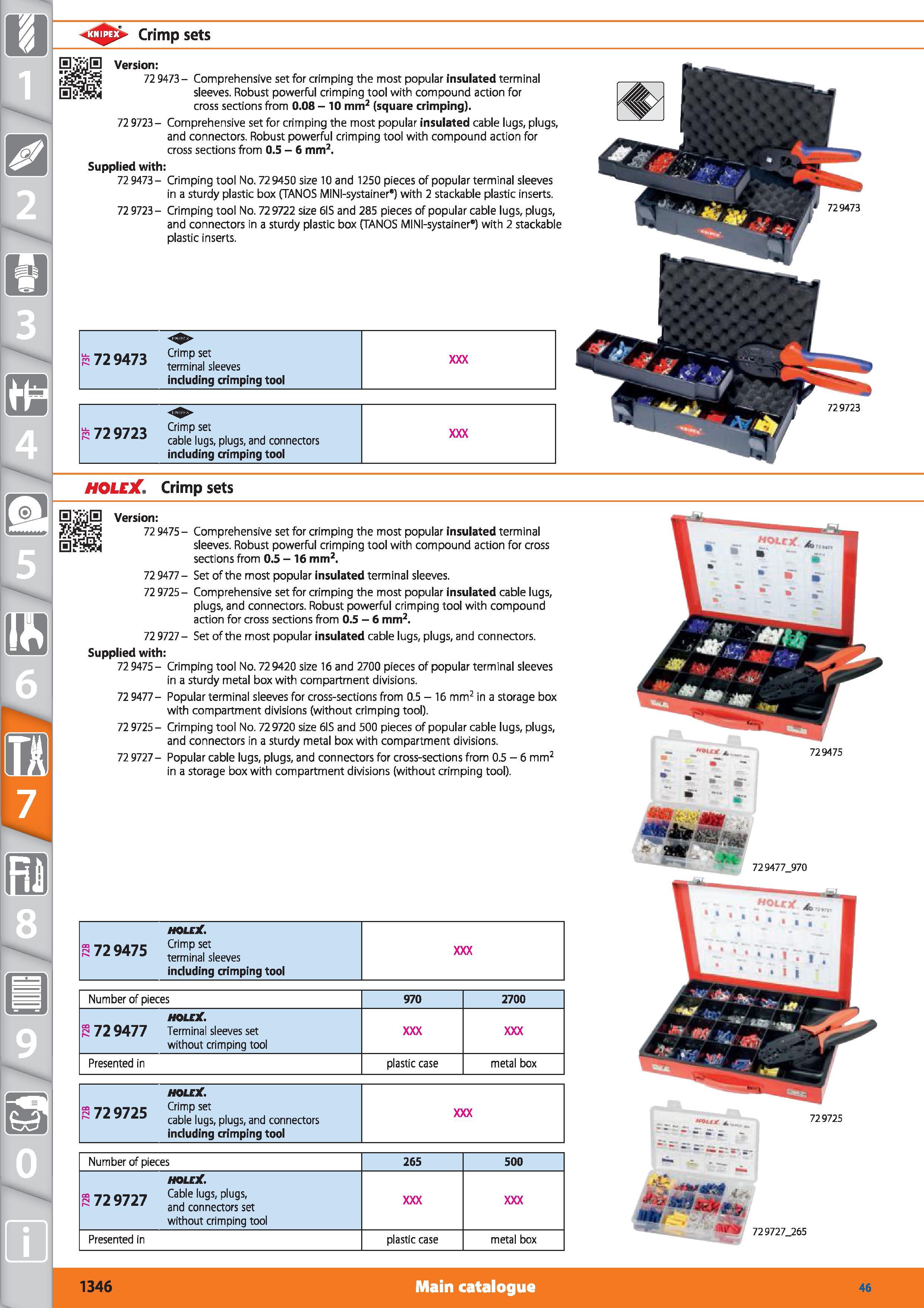 1346 <3 > Crimp sets Version 2 9473 - Comprehensive set for crimping the most popular insulated terminal sleeves Robust powerful crimping tool with co Каталог HOFFMANN GROUP 2015 Инструмент режущий слесарный измерительный абразивный Оборудование Комплексные поставки для промышленных предприятий Стр. 1346 ENG