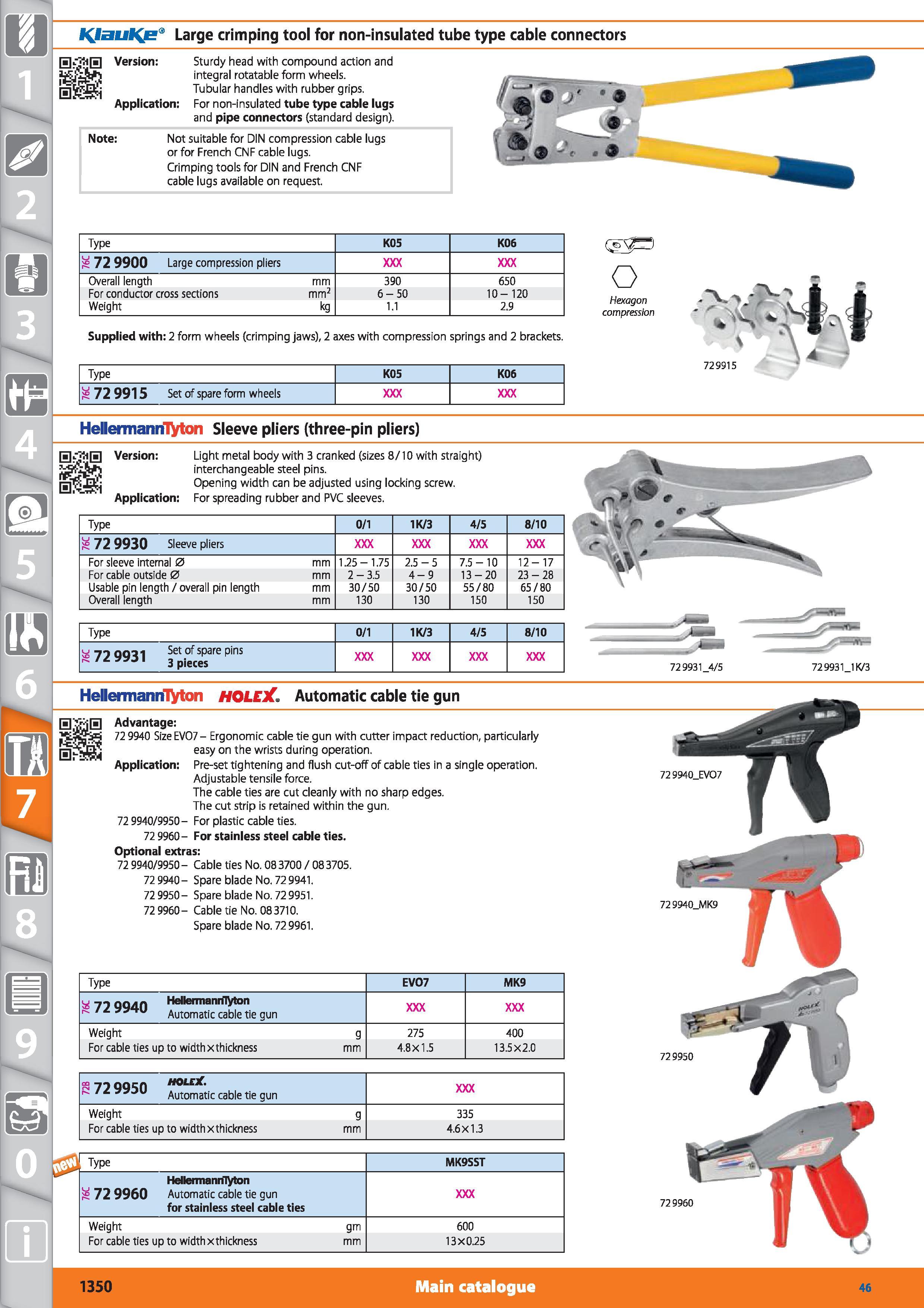 1350 f(fauf(e Large crimping tool for non-insulated tube type cable connectors 0 10 Version Application Sturdy head with compound action and integral Каталог HOFFMANN GROUP 2015 Инструмент режущий слесарный измерительный абразивный Оборудование Комплексные поставки для промышленных предприятий Стр. 1350 ENG