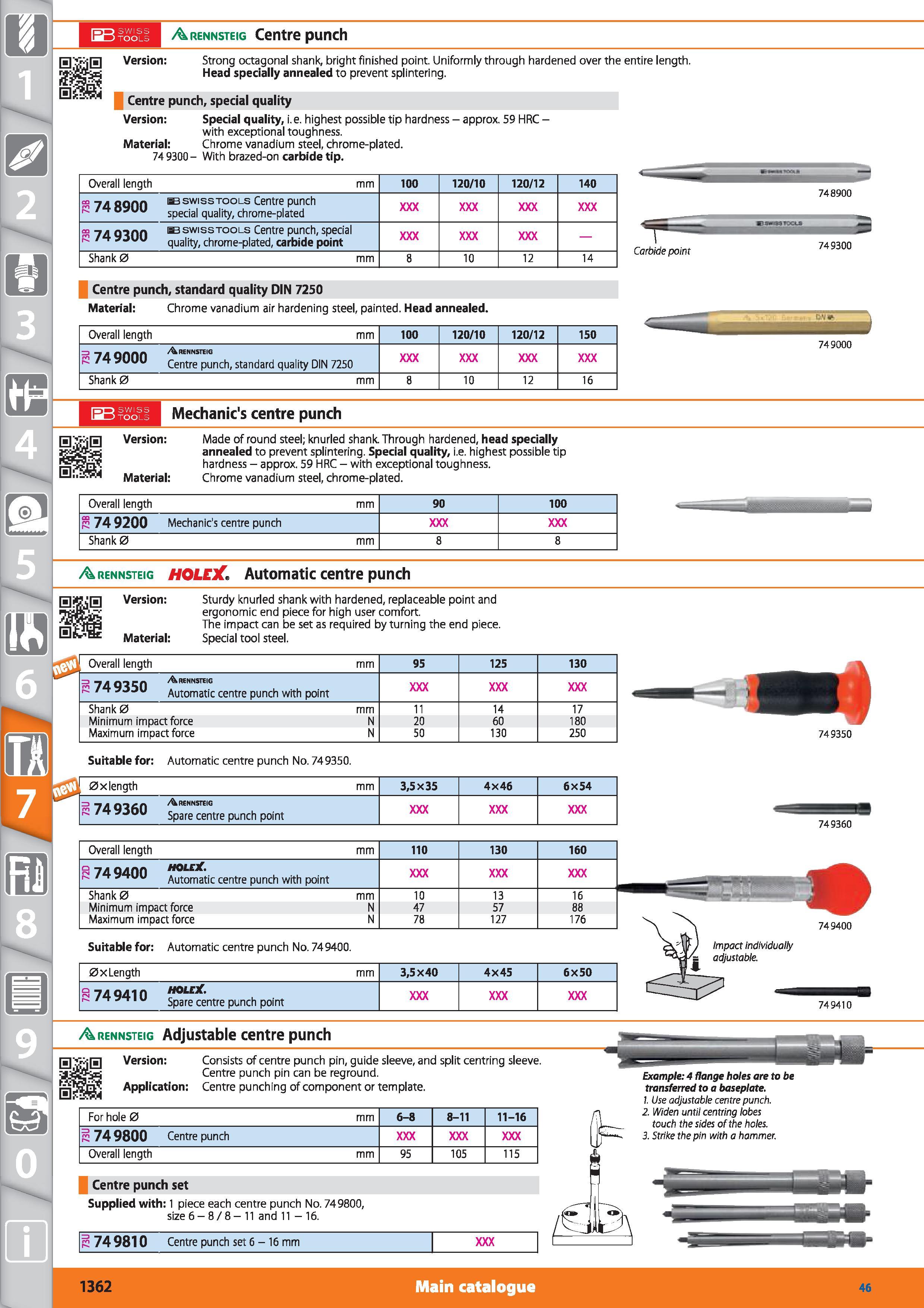 1362 1 Arennsteig Centre punch Version Strong octagonal shank, bright finished point Uniformly through hardened over the entire length Head specially Каталог HOFFMANN GROUP 2015 Инструмент режущий слесарный измерительный абразивный Оборудование Комплексные поставки для промышленных предприятий Стр. 1362 ENG
