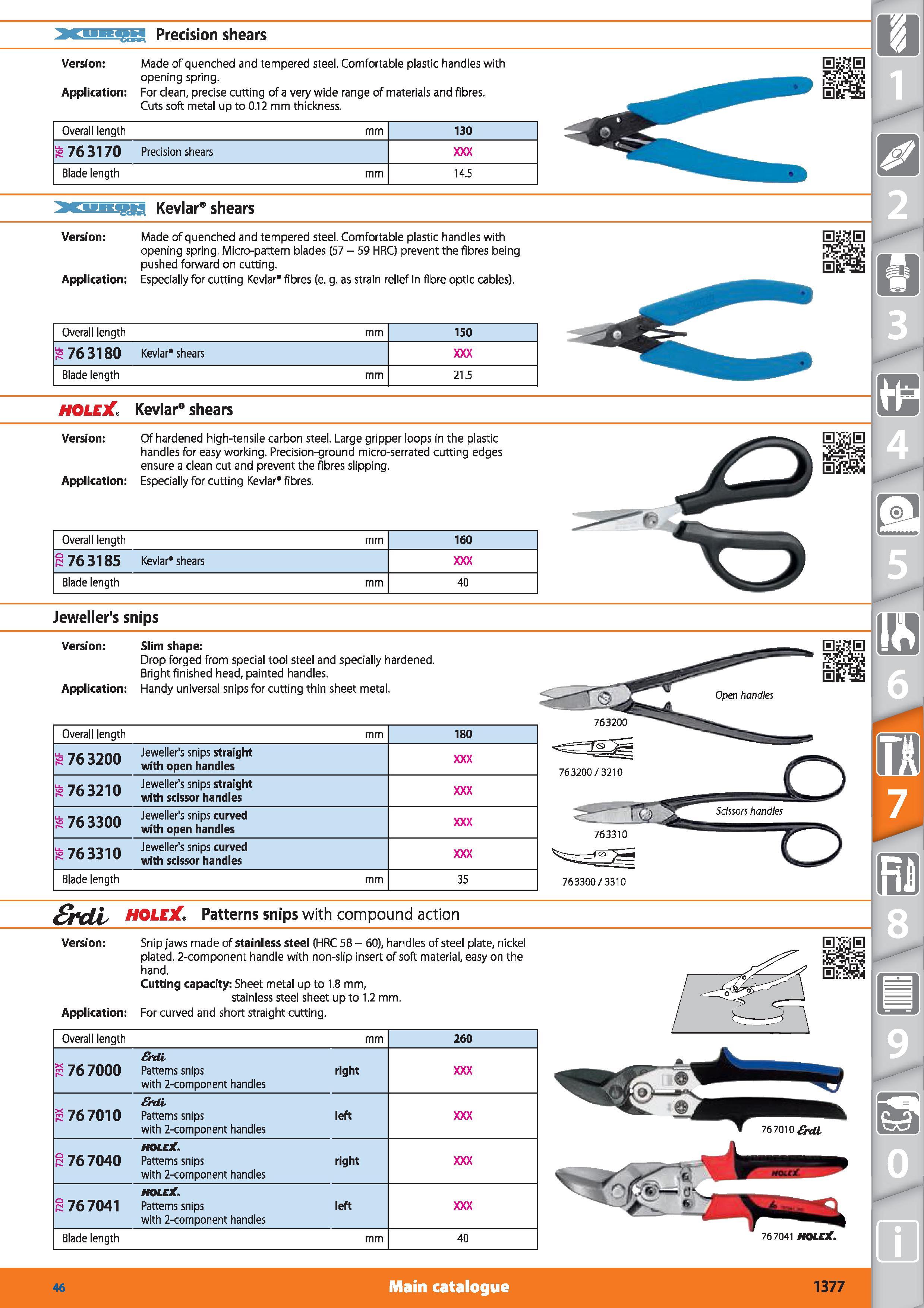1377 l nm Precision shears Version Made of quenched and tempered steel Comfortable plastic handles with opening spring Application For dean, precise c Каталог HOFFMANN GROUP 2015 Инструмент режущий слесарный измерительный абразивный Оборудование Комплексные поставки для промышленных предприятий Стр. 1377 ENG