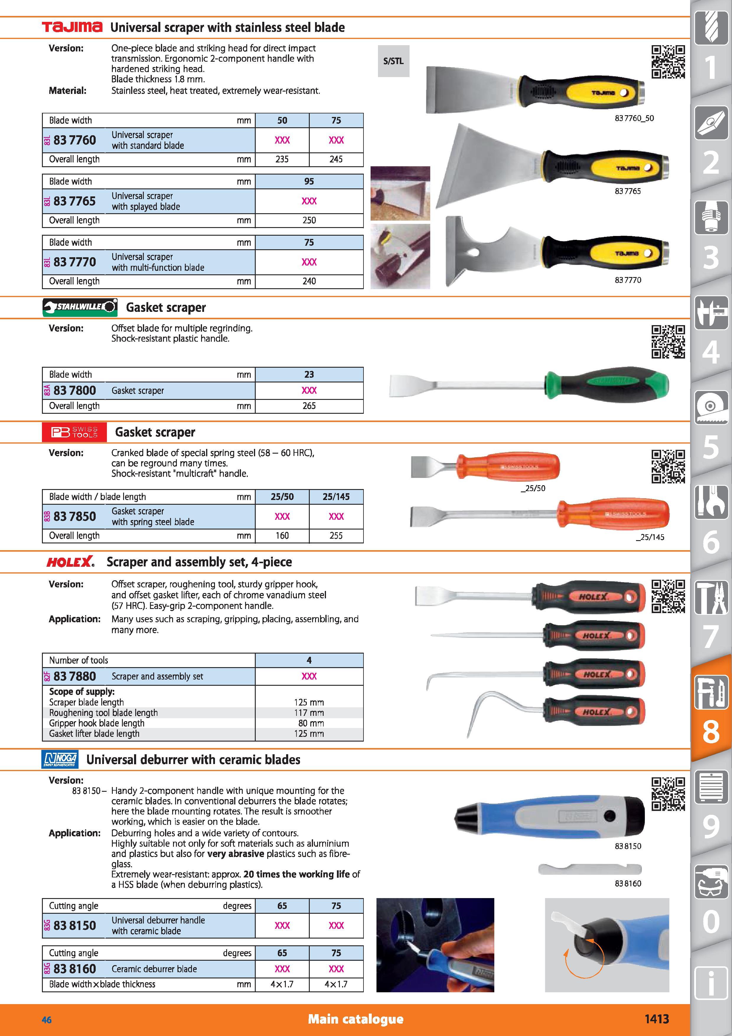 1413 T3UIITI3 Universal scraper with stainless steel blade Version Material One-piece blade and striking head for direct impact transmission Ergonomic Каталог HOFFMANN GROUP 2015 Инструмент режущий слесарный измерительный абразивный Оборудование Комплексные поставки для промышленных предприятий Стр. 1413 ENG