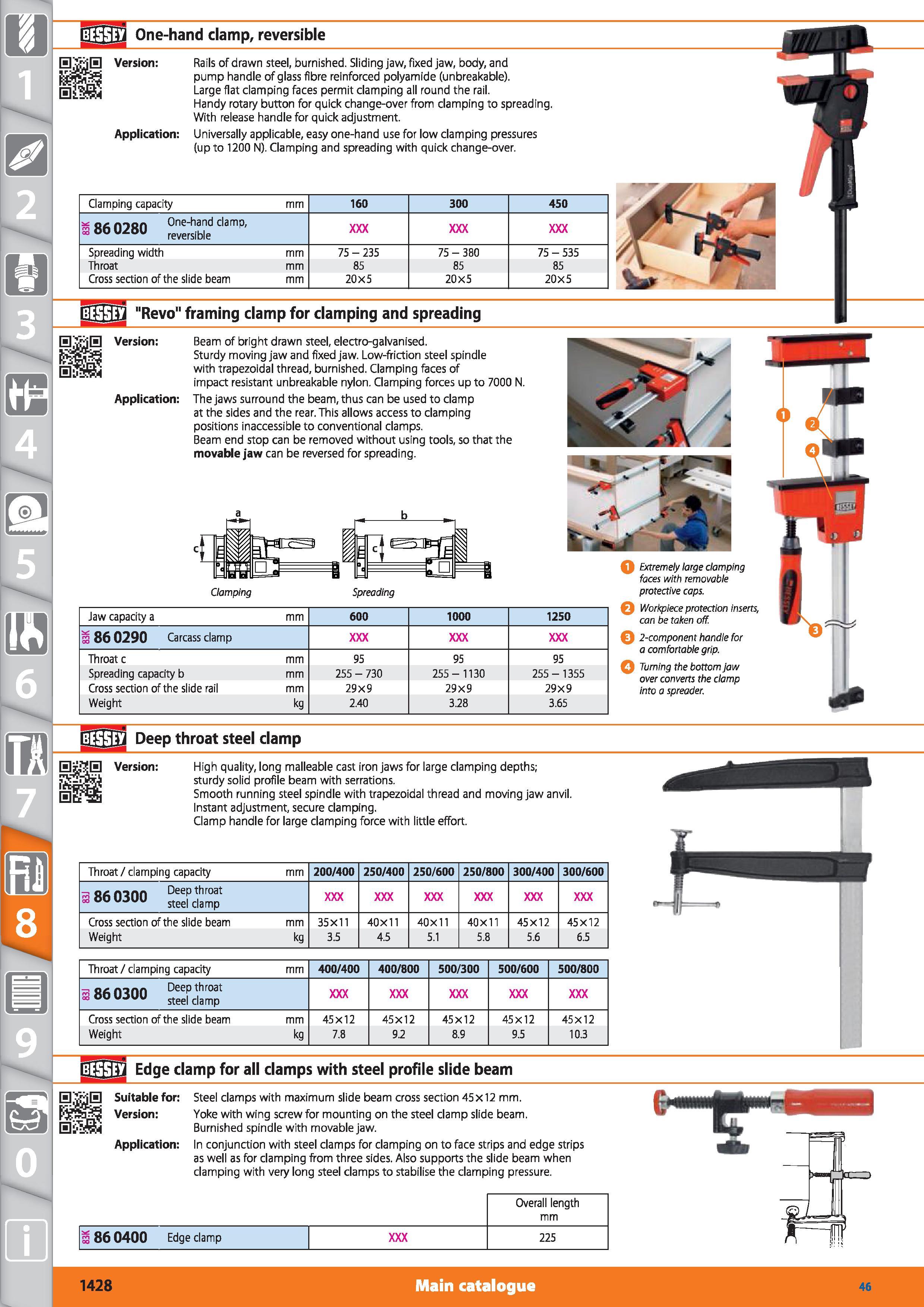 1428 0 3 One-hand clamp, reversible 0 Version Application Rails of drawn steel, burnished Sliding jaw, fixed jaw, body, and pump handle of glass fibre Каталог HOFFMANN GROUP 2015 Инструмент режущий слесарный измерительный абразивный Оборудование Комплексные поставки для промышленных предприятий Стр. 1428 ENG