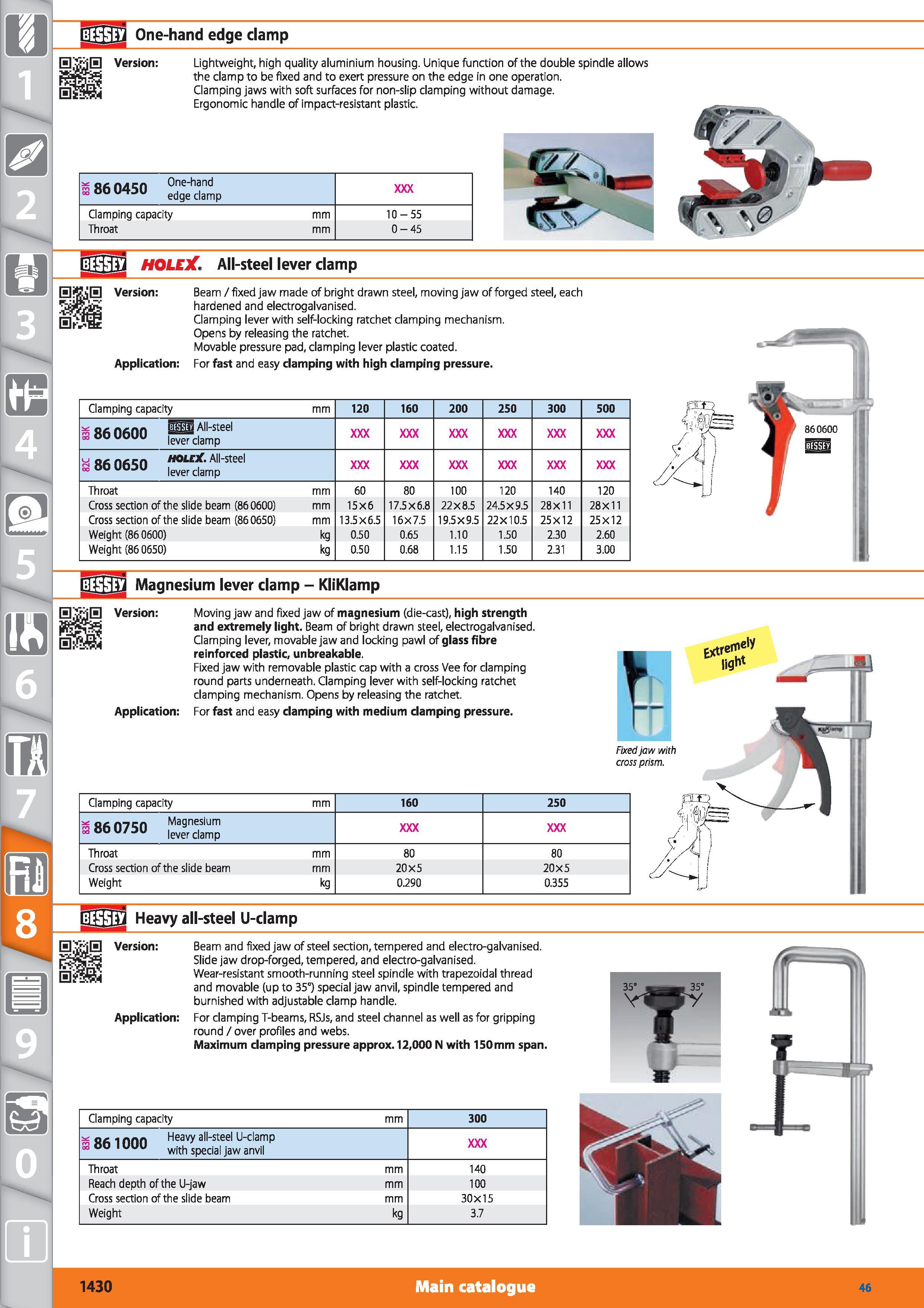 1430 1 One-hand edge damp Version Lightweight, high quality aluminium housing Unique function of the double spindle allows the clamp to be fixed and t Каталог HOFFMANN GROUP 2015 Инструмент режущий слесарный измерительный абразивный Оборудование Комплексные поставки для промышленных предприятий Стр. 1430 ENG