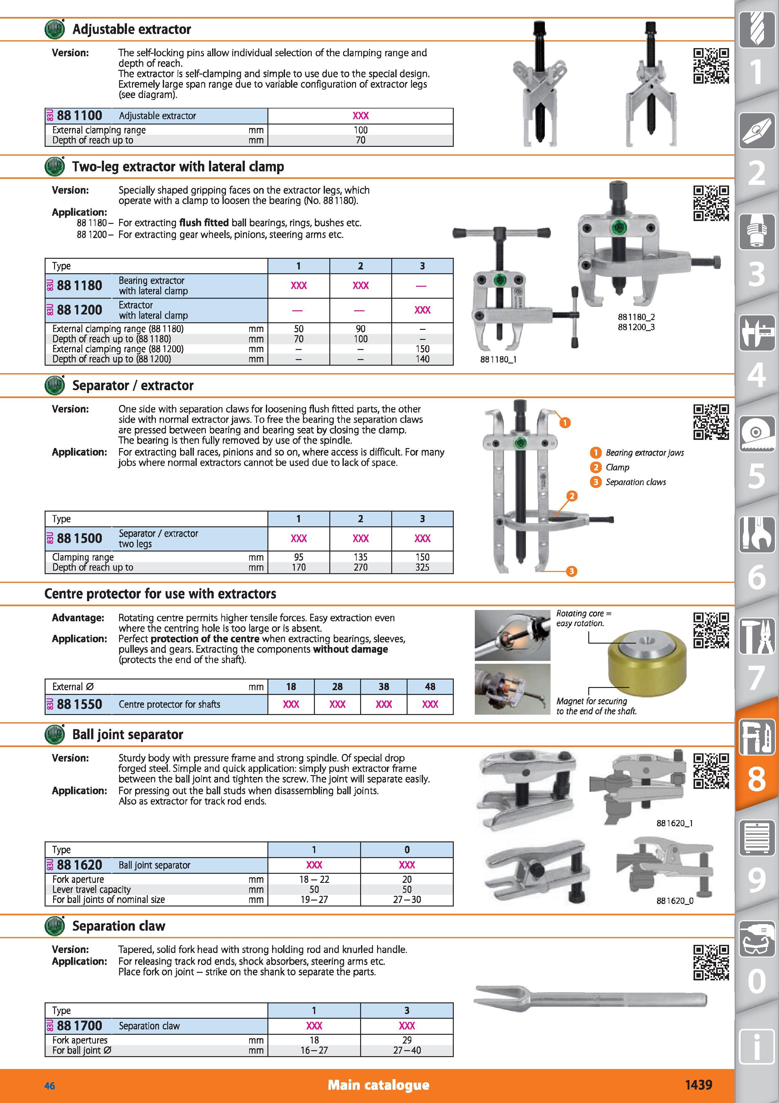 1439 Adjustable extractor Version The self-locking pins allow individual selection of the clamping range and depth of reach The extractor is self-damp Каталог HOFFMANN GROUP 2015 Инструмент режущий слесарный измерительный абразивный Оборудование Комплексные поставки для промышленных предприятий Стр. 1439 ENG