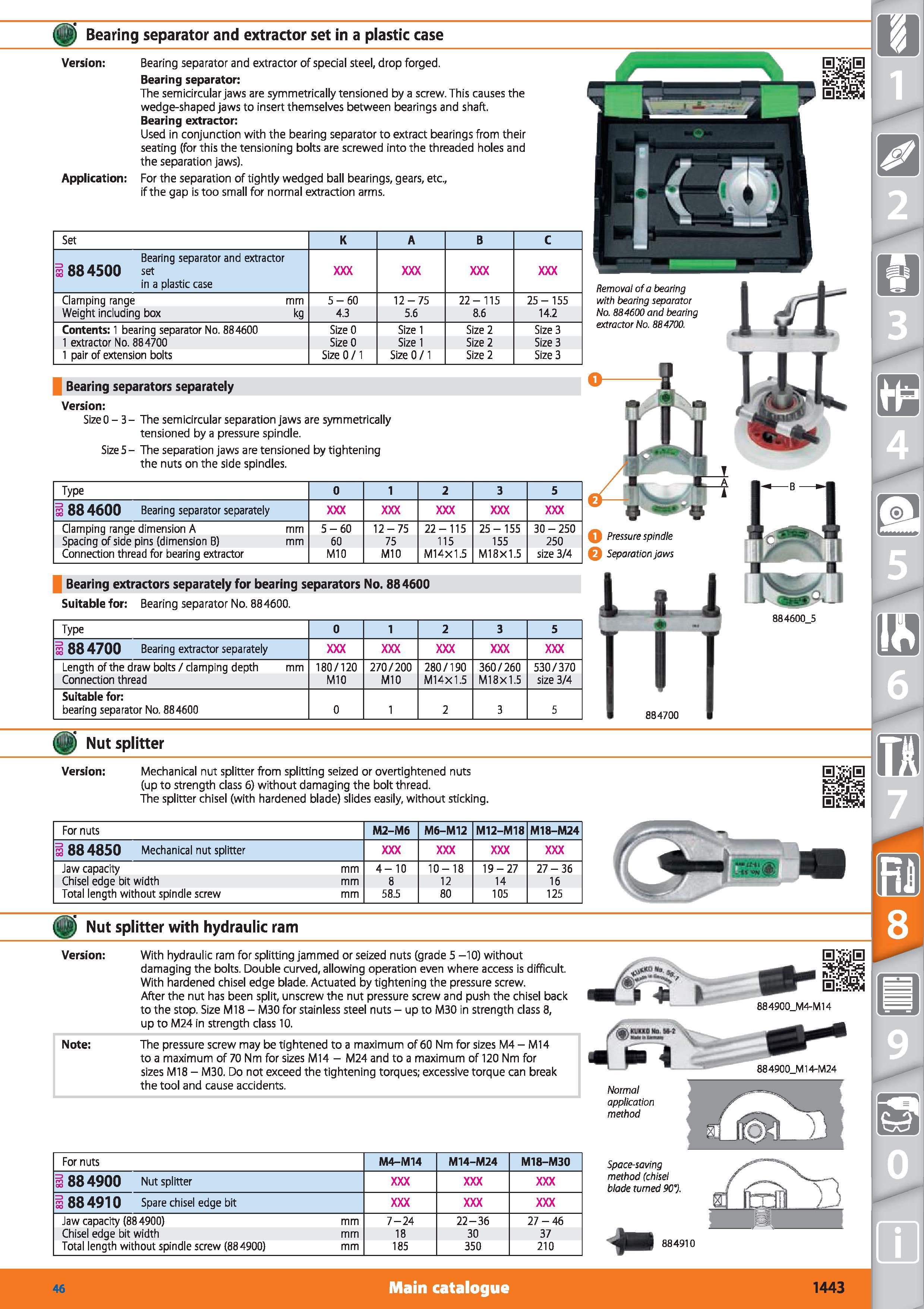 1443 m Bearing separator and extractor set in a plastic case Version Bearing separator and extractor of special steel, drop forged Bearing separator T Каталог HOFFMANN GROUP 2015 Инструмент режущий слесарный измерительный абразивный Оборудование Комплексные поставки для промышленных предприятий Стр. 1443 ENG