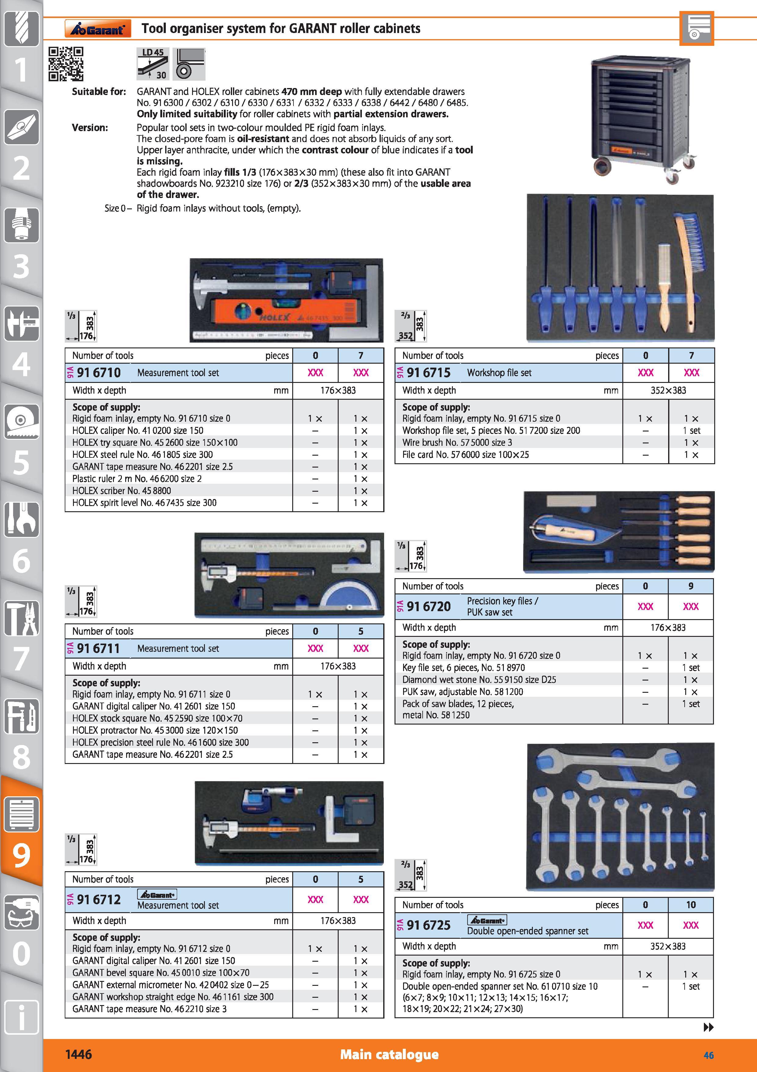 1446 8 m Garant Tool organiser system for GARANT roller cabinets LD45 Suitable for GARANT and HOLEX roller cabinets 470 mm deep with fully extendable Каталог HOFFMANN GROUP 2015 Инструмент режущий слесарный измерительный абразивный Оборудование Комплексные поставки для промышленных предприятий Стр. 1446 ENG