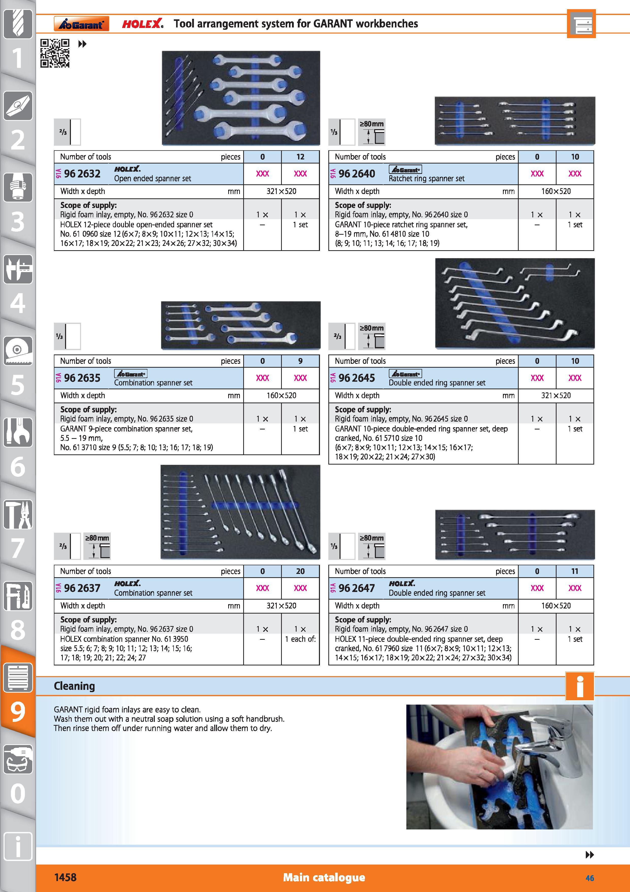1458 Garant I HOLEX Tool arrangement system for GARANT workbenches 2h Number of tools pieces 0 12 < nr HOLEX O, 3U Qpen enc ec spanner set Width x dep Каталог HOFFMANN GROUP 2015 Инструмент режущий слесарный измерительный абразивный Оборудование Комплексные поставки для промышленных предприятий Стр. 1458 ENG