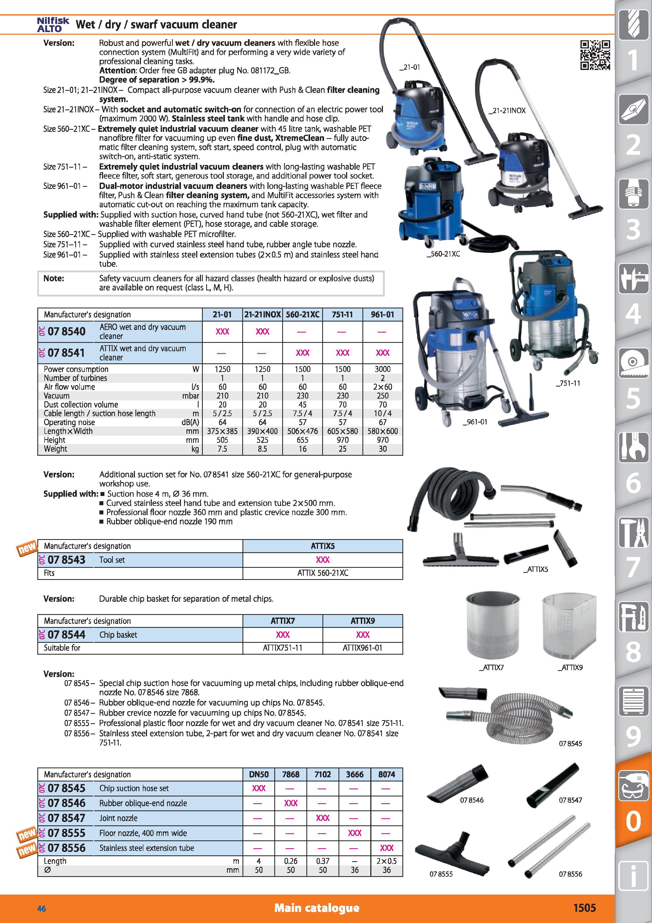 1505 Note Safety vacuum cleaners for all hazard classes (health hazard or explosive dusts) are available on request (class L, M, H) 'n-iocAn AERO wet Каталог HOFFMANN GROUP 2015 Инструмент режущий слесарный измерительный абразивный Оборудование Комплексные поставки для промышленных предприятий Стр. 1505 ENG