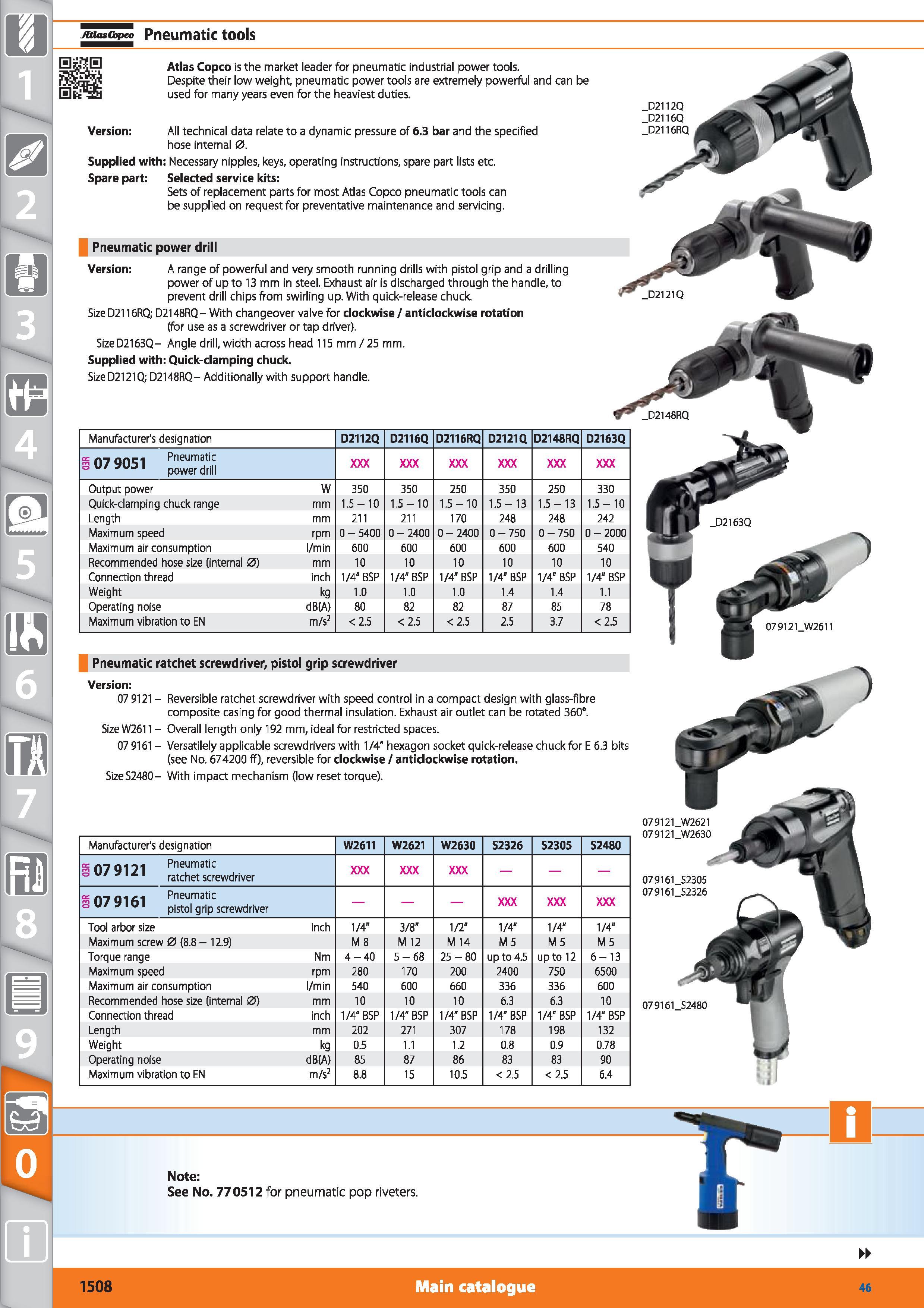 1508 JtUasCbpco Pneumatic tools Atlas Copco is the market leader for pneumatic industrial power tools Despite their low weight, pneumatic power tools Каталог HOFFMANN GROUP 2015 Инструмент режущий слесарный измерительный абразивный Оборудование Комплексные поставки для промышленных предприятий Стр. 1508 ENG