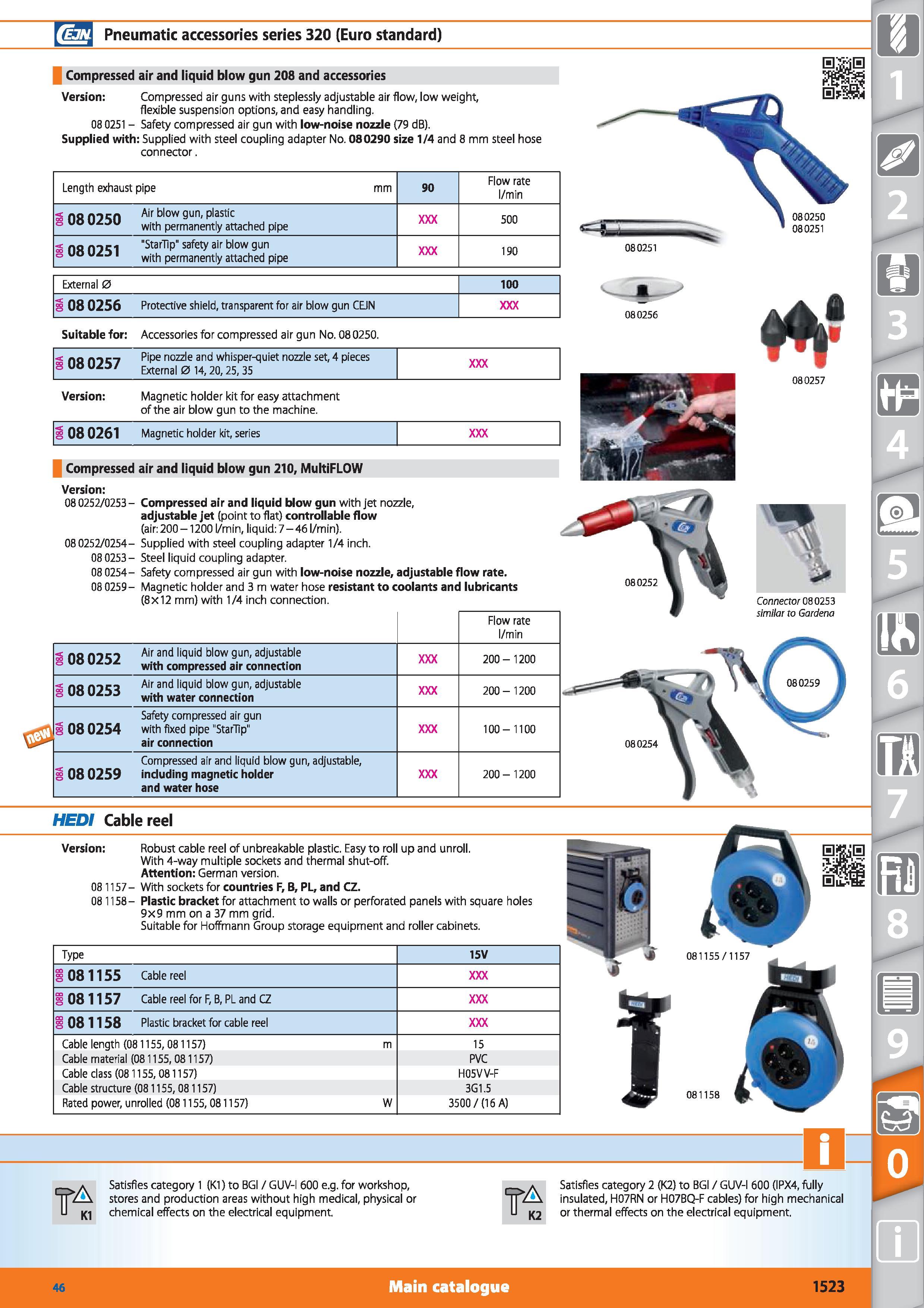 1523 Pneumatic accessories series 320 (Euro standard) Compressed air and liquid blow gun 208 and accessories Version Compressed air guns with stepless Каталог HOFFMANN GROUP 2015 Инструмент режущий слесарный измерительный абразивный Оборудование Комплексные поставки для промышленных предприятий Стр. 1523 ENG