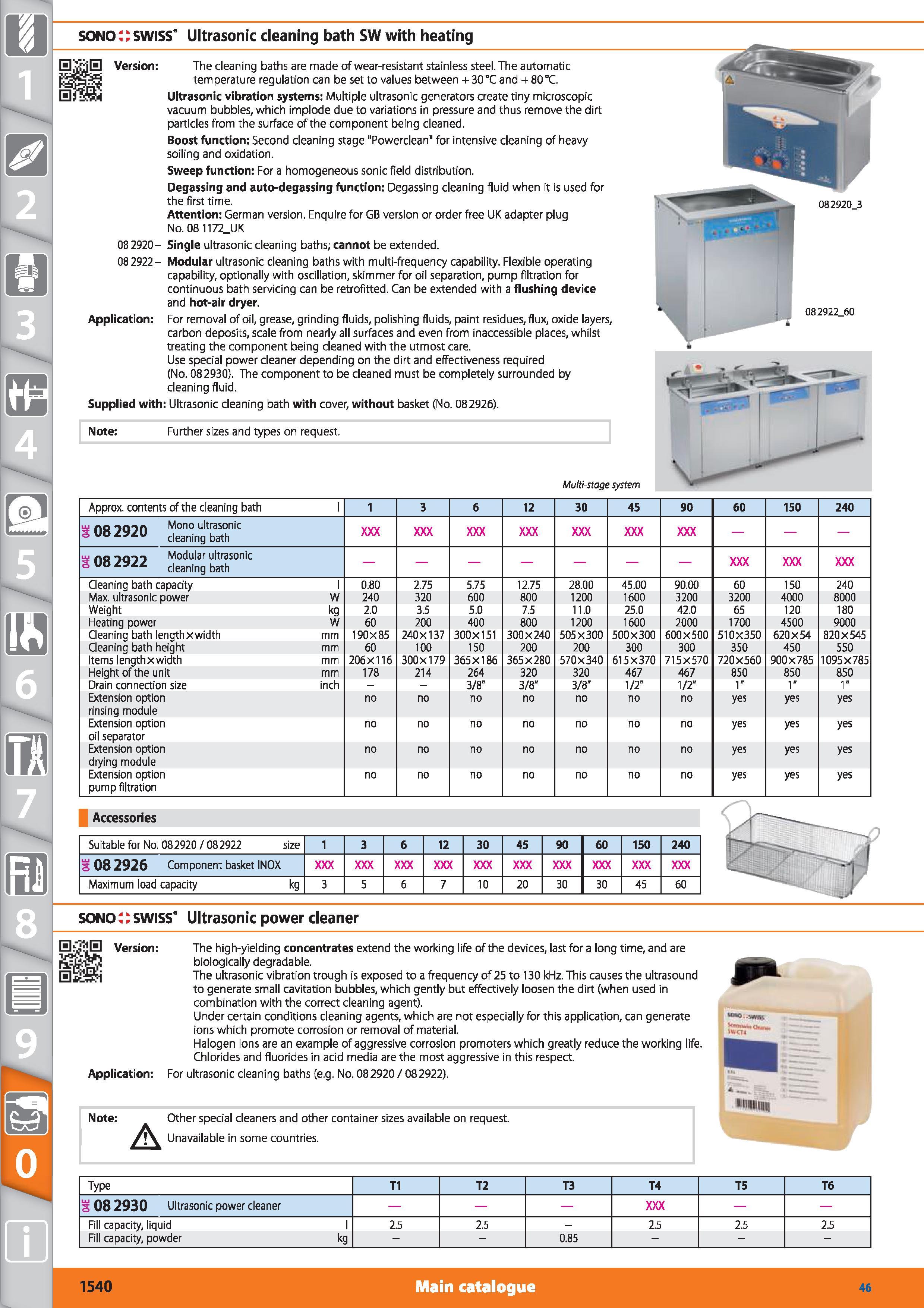1540 1 SONO SWISS’ Ultrasonic cleaning bath SW with heating Version The cleaning baths are made of wear-resistant stainless steel The automatic tern p Каталог HOFFMANN GROUP 2015 Инструмент режущий слесарный измерительный абразивный Оборудование Комплексные поставки для промышленных предприятий Стр. 1540 ENG