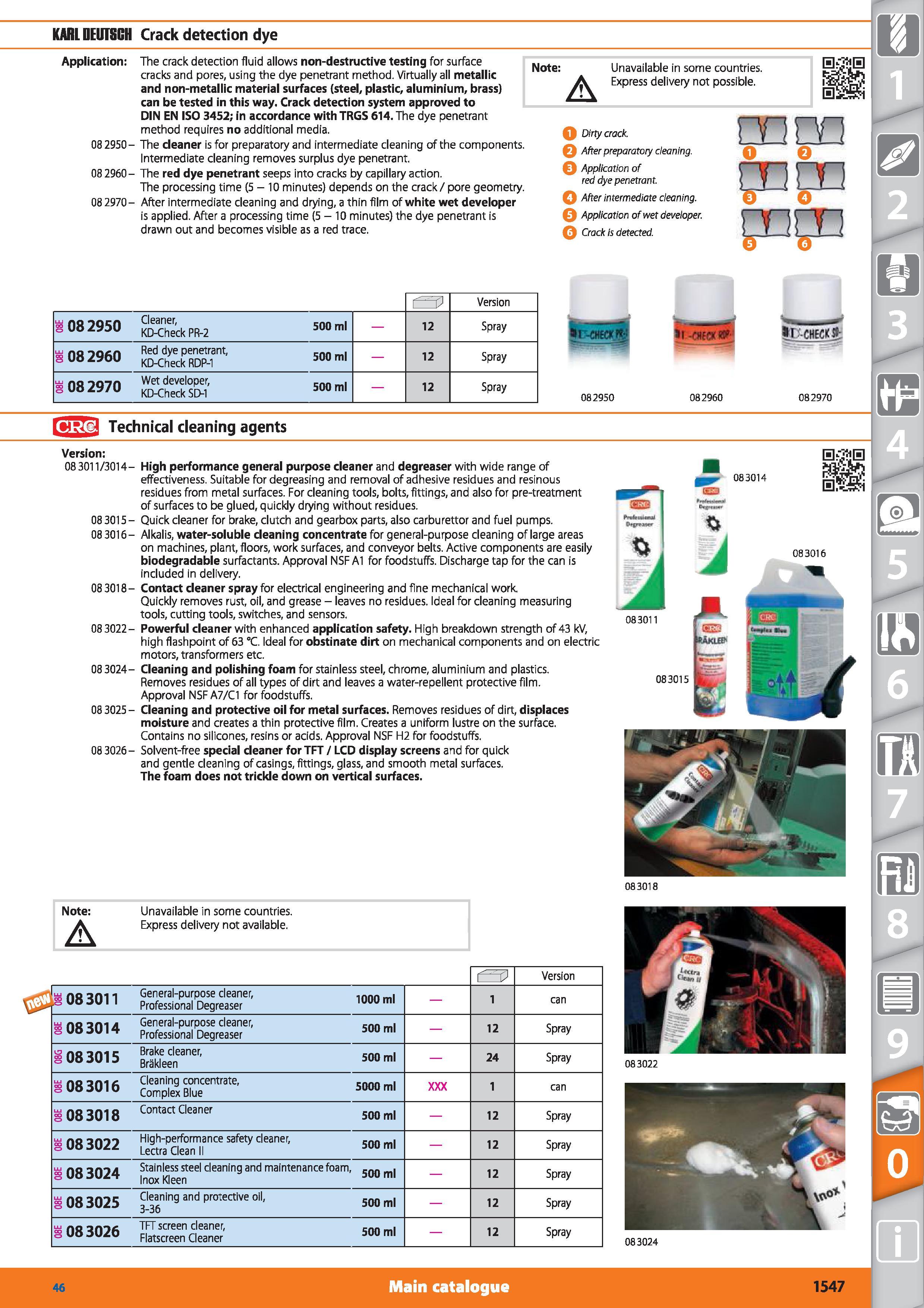 1547 KARL DEIfTSGH Crack detection dye Application The crack detection fluid allows non-destructive testing for surface cracks and pores, using the dy Каталог HOFFMANN GROUP 2015 Инструмент режущий слесарный измерительный абразивный Оборудование Комплексные поставки для промышленных предприятий Стр. 1547 ENG