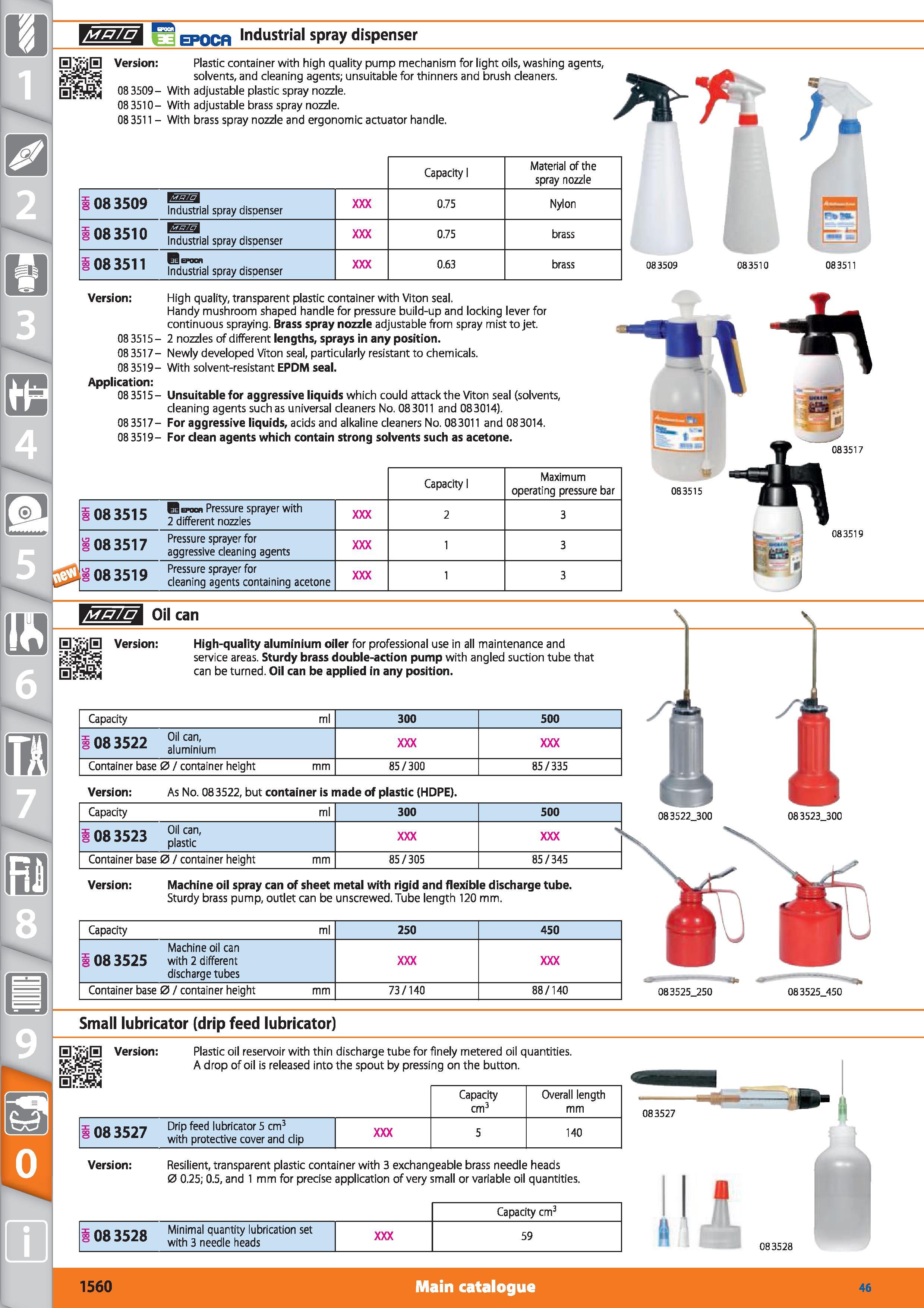 1560 epqcr Industrial spray dispenser asp Version Plastic container with high quality pump mechanism for light oils, washing agents, HsHSrt solvents, Каталог HOFFMANN GROUP 2015 Инструмент режущий слесарный измерительный абразивный Оборудование Комплексные поставки для промышленных предприятий Стр. 1560 ENG