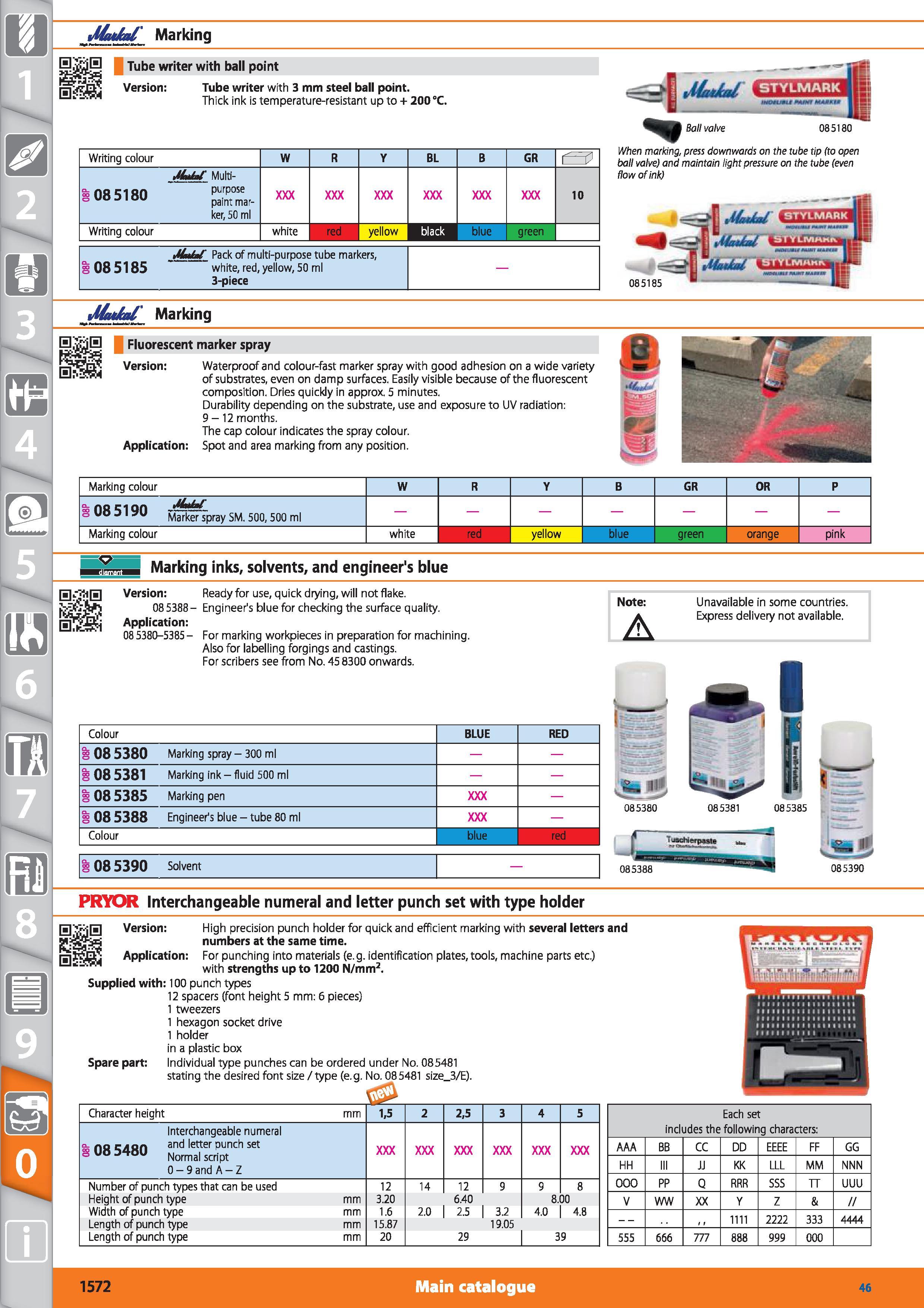1572 1 Modal' Marking SijjiH Tube writer with ball point Version Tube writer with 3 mm steel ball point Thick ink is temperature-resistant up to + 200 Каталог HOFFMANN GROUP 2015 Инструмент режущий слесарный измерительный абразивный Оборудование Комплексные поставки для промышленных предприятий Стр. 1572 ENG