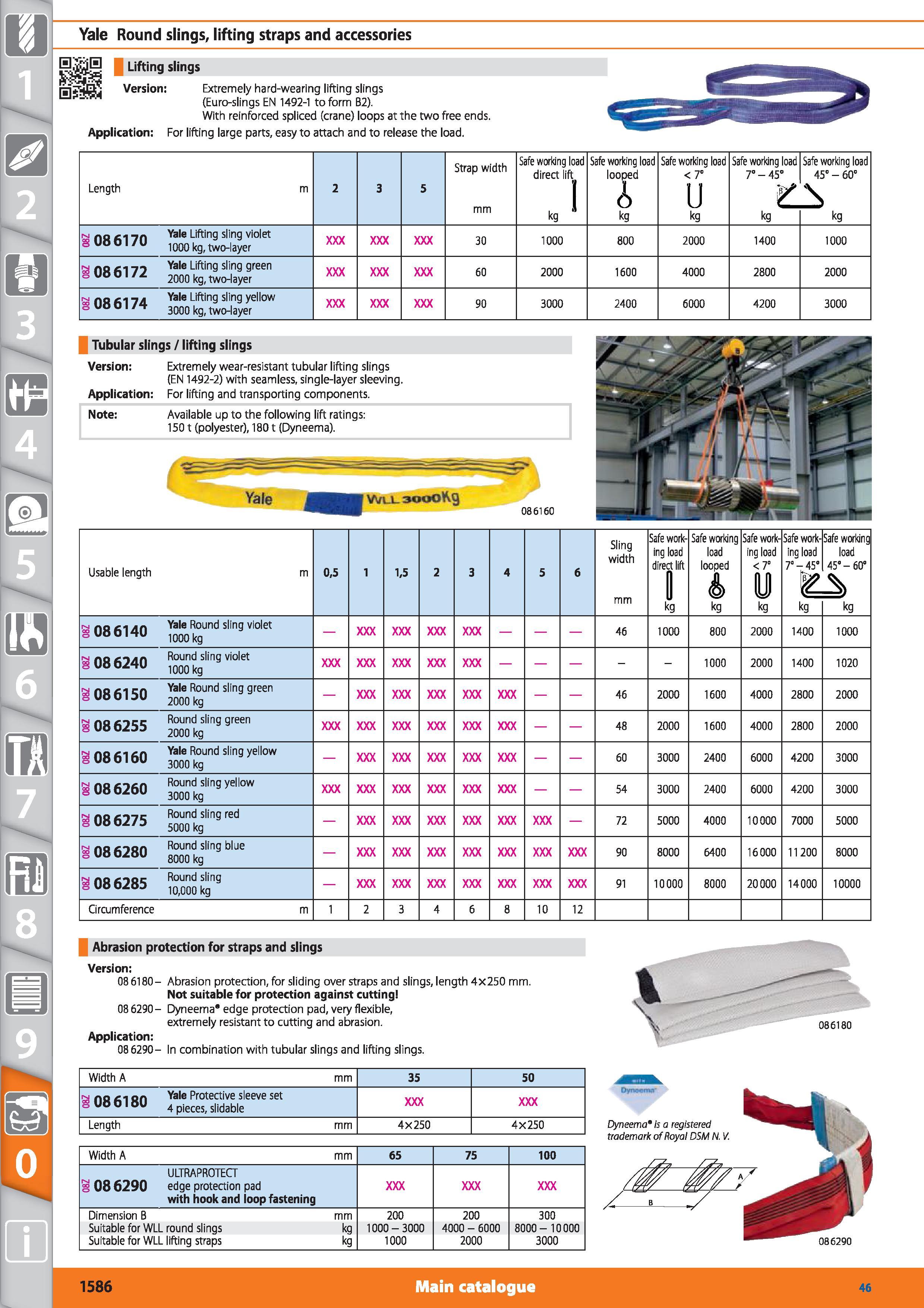 1586 1 Yale Round slings, lifting straps and accessories Lifting slings mV; Version Extremely hard-wearing lifting slings (Euro-slings EN 1492-1 to fo Каталог HOFFMANN GROUP 2015 Инструмент режущий слесарный измерительный абразивный Оборудование Комплексные поставки для промышленных предприятий Стр. 1586 ENG