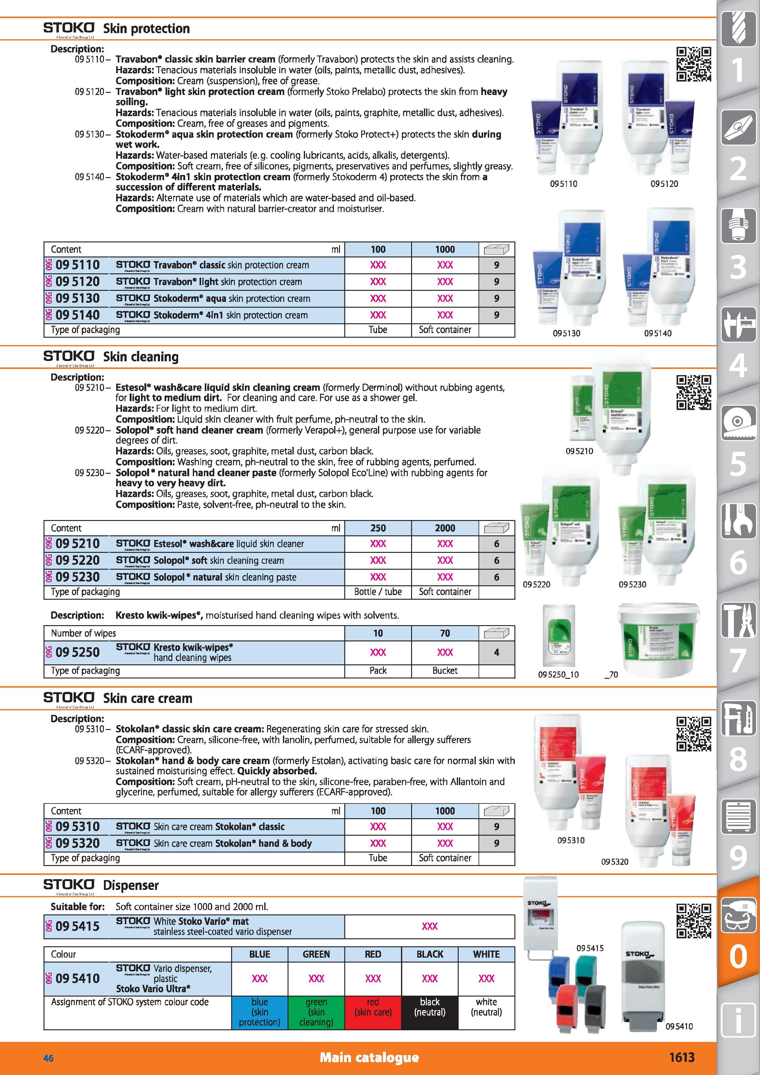1613 STOKO Skin protection (Jl Description 09 5110- Travabon classic skin barrier cream (formerly Travabon) protects the skin and assists cleaning Haz Каталог HOFFMANN GROUP 2015 Инструмент режущий слесарный измерительный абразивный Оборудование Комплексные поставки для промышленных предприятий Стр. 1613 ENG