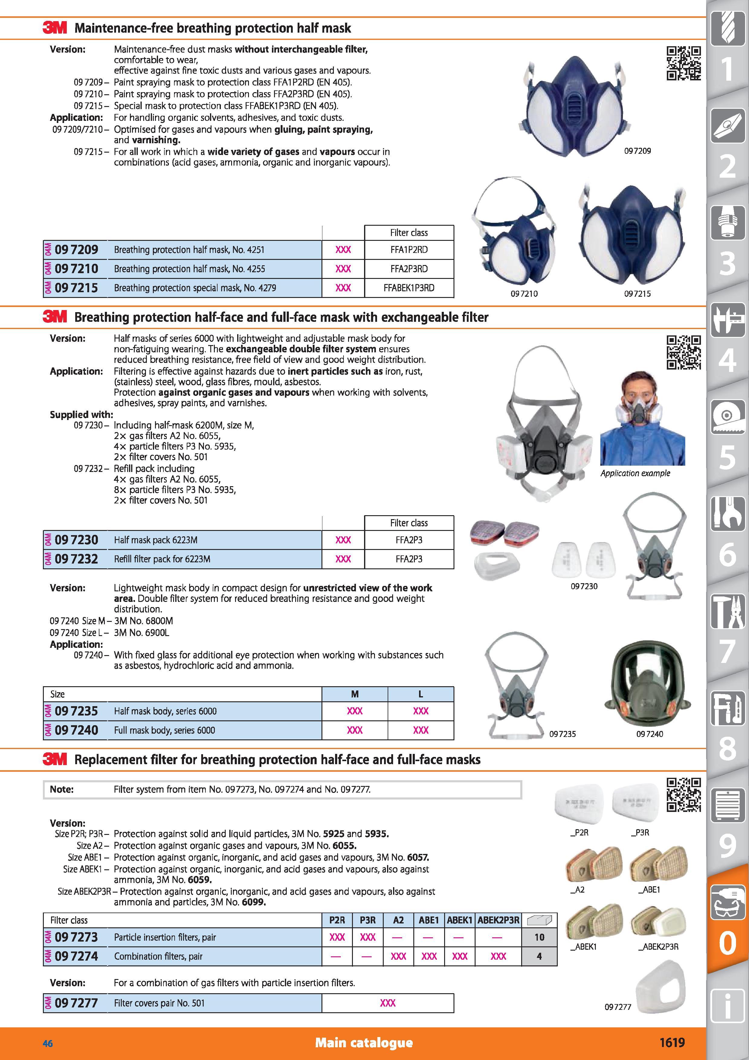 1619 3M Maintenance-free breathing protection half mask Version Maintenance-free dust masks without interchangeable filter, comfortable to wear, effec Каталог HOFFMANN GROUP 2015 Инструмент режущий слесарный измерительный абразивный Оборудование Комплексные поставки для промышленных предприятий Стр. 1619 ENG