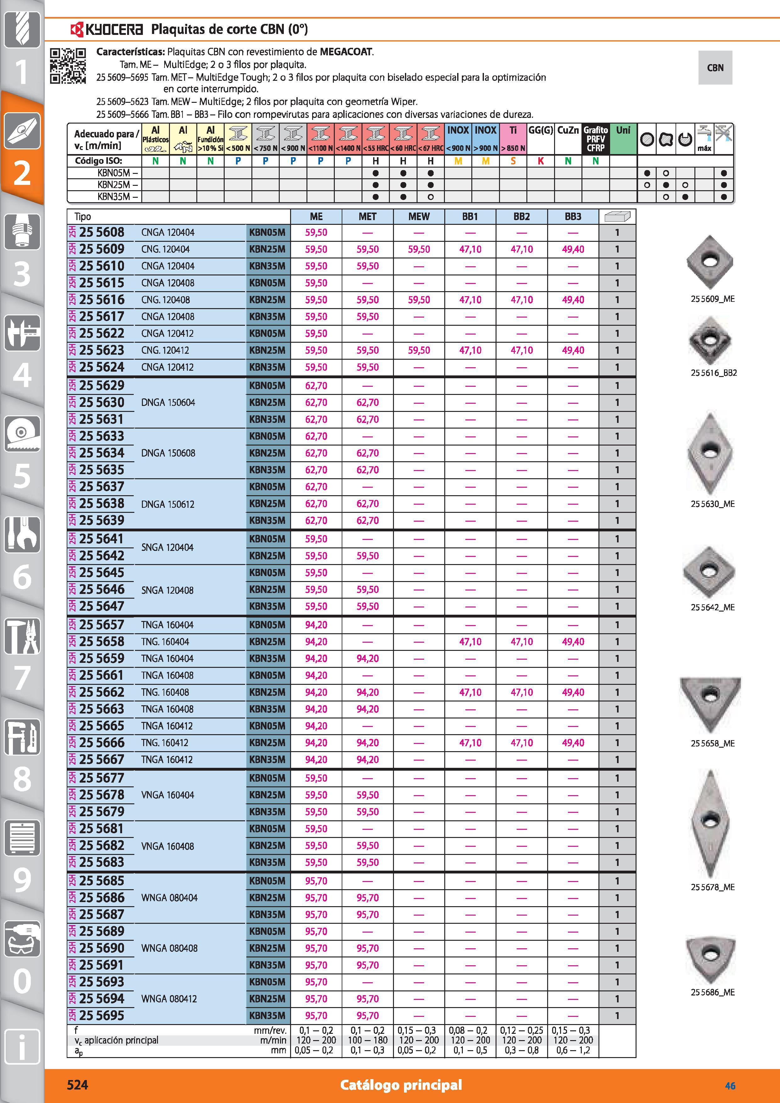 524 m 1 cg KdDCERa Plaquitas de corte CBN (0°) Características: Plaquitas CBN con revestimiento de MEGACOAT Tam ME- MultiEdge; 2 o 3 filos por plaqui Каталог HOFFMANN GROUP 2015 Инструмент режущий слесарный измерительный абразивный Оборудование Комплексные поставки для промышленных предприятий Стр. 524 SPA