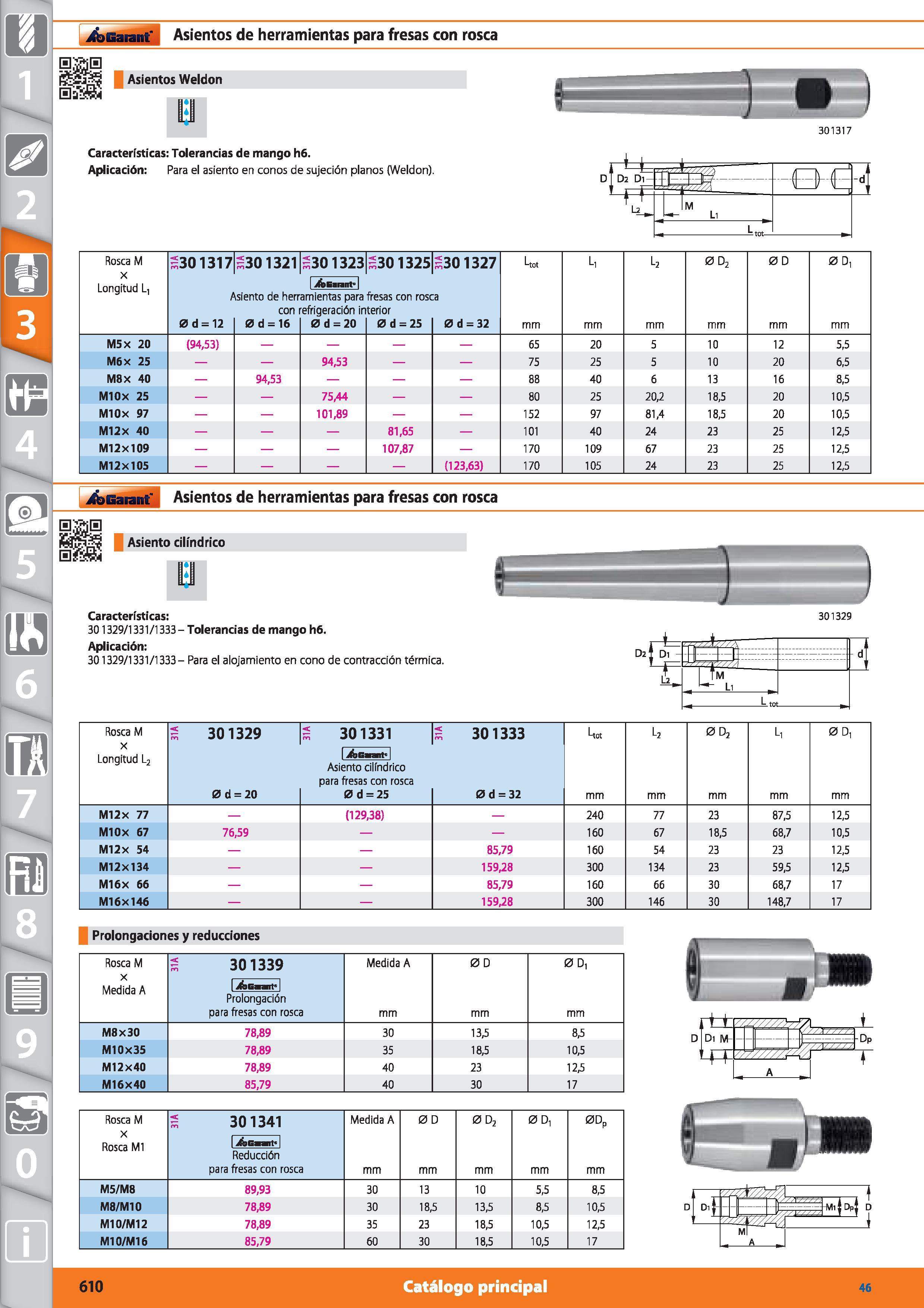 610 Garant Asientos de herramientas para fresas con rosca Asientos Weldon 1 1 í : 1 f 301317 Características: Tolerancias de mango h6 Aplicación: Par Каталог HOFFMANN GROUP 2015 Инструмент режущий слесарный измерительный абразивный Оборудование Комплексные поставки для промышленных предприятий Стр. 610 SPA