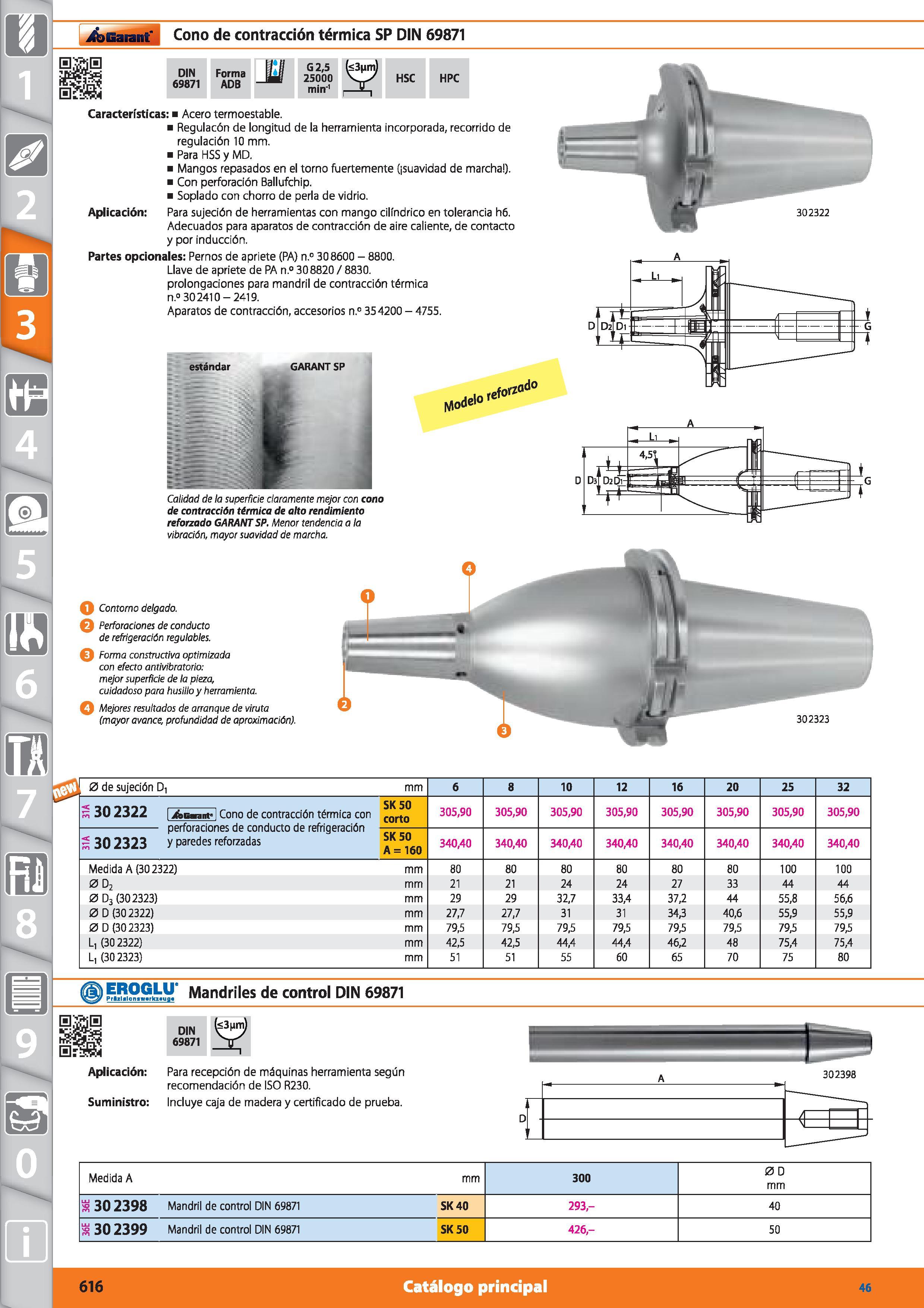 616 Garant Cono de contracción térmica SP DIN 69871 0 de sujeción D, mm 6 8 10 12 16 20 25 32 S 30 2322 /&Garant Cono de contracción térmica con SK 5 Каталог HOFFMANN GROUP 2015 Инструмент режущий слесарный измерительный абразивный Оборудование Комплексные поставки для промышленных предприятий Стр. 616 SPA