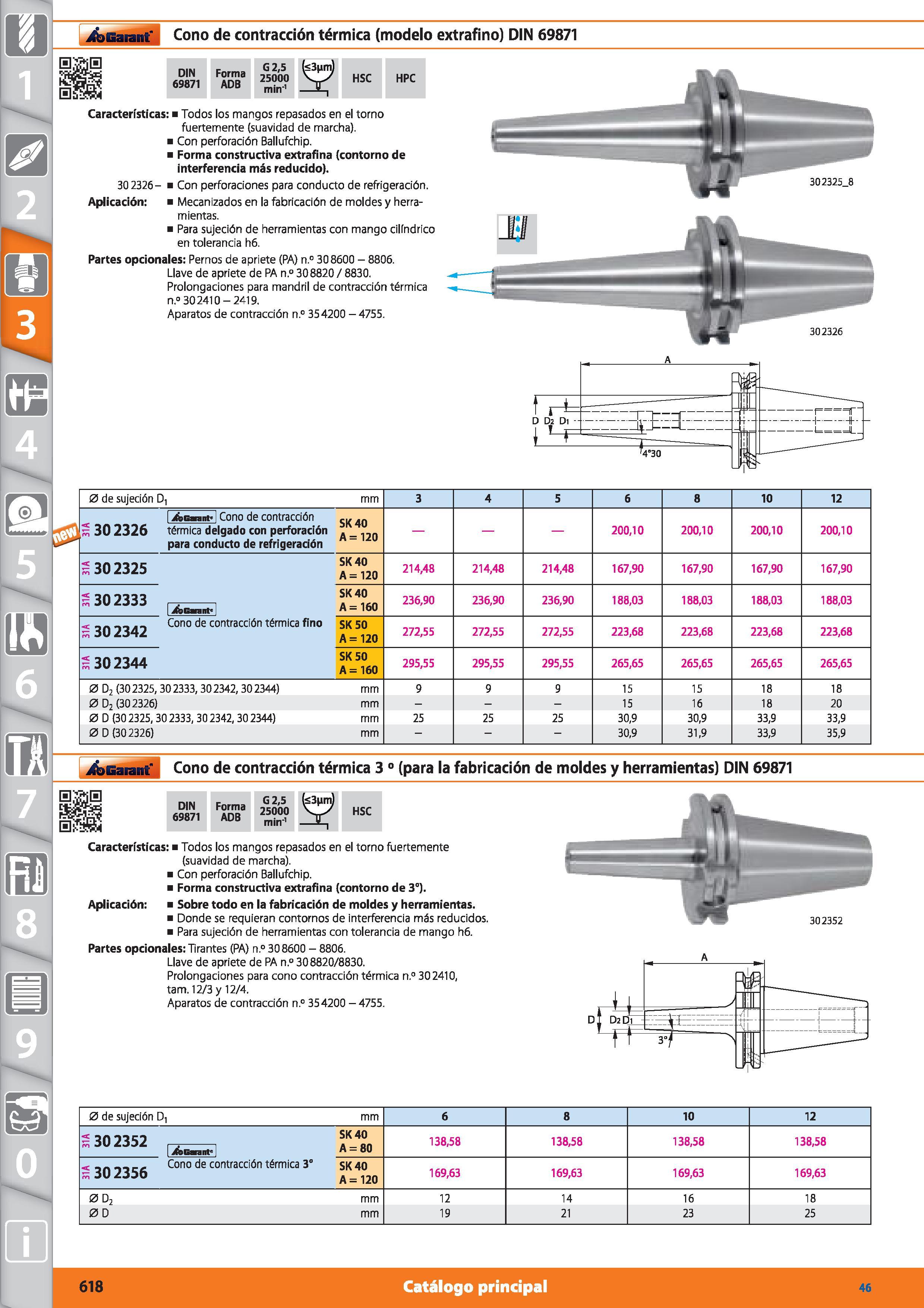618 Garant Cono de contracción térmica (modelo extrafino) DIN 69871 DIN 69871 Forma ADB G 2,5 25000 min-1 Características: Todos los mangos repasados Каталог HOFFMANN GROUP 2015 Инструмент режущий слесарный измерительный абразивный Оборудование Комплексные поставки для промышленных предприятий Стр. 618 SPA