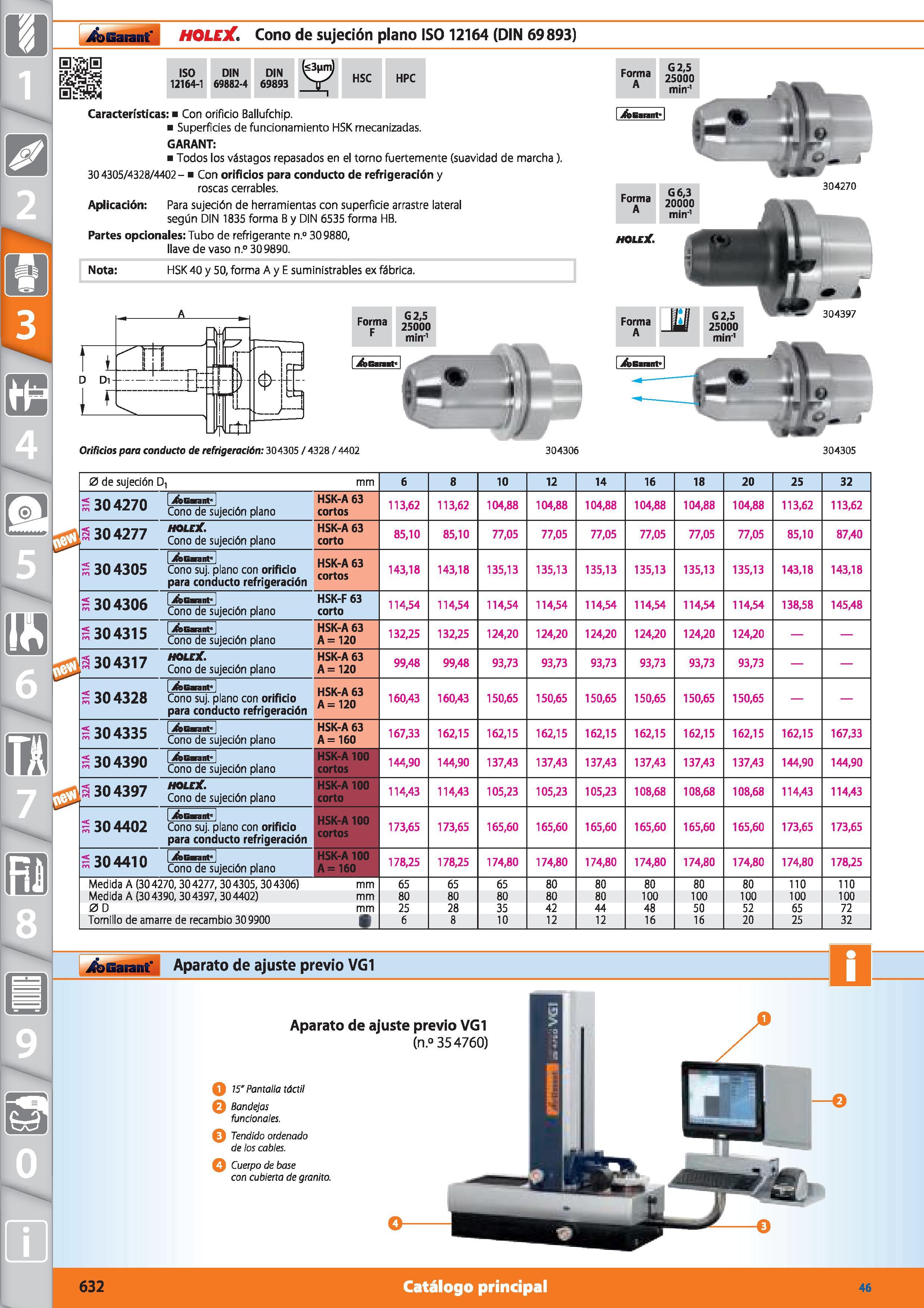 632 m 1 ioBaiarf HOLEX Cono de sujeción plano ISO 12164 (DIN 69893) ISO 12164-1 DIN 69882-4 DIN 69893 (s3 im) i HSC HPC Características: Con orificio Каталог HOFFMANN GROUP 2015 Инструмент режущий слесарный измерительный абразивный Оборудование Комплексные поставки для промышленных предприятий Стр. 632 SPA