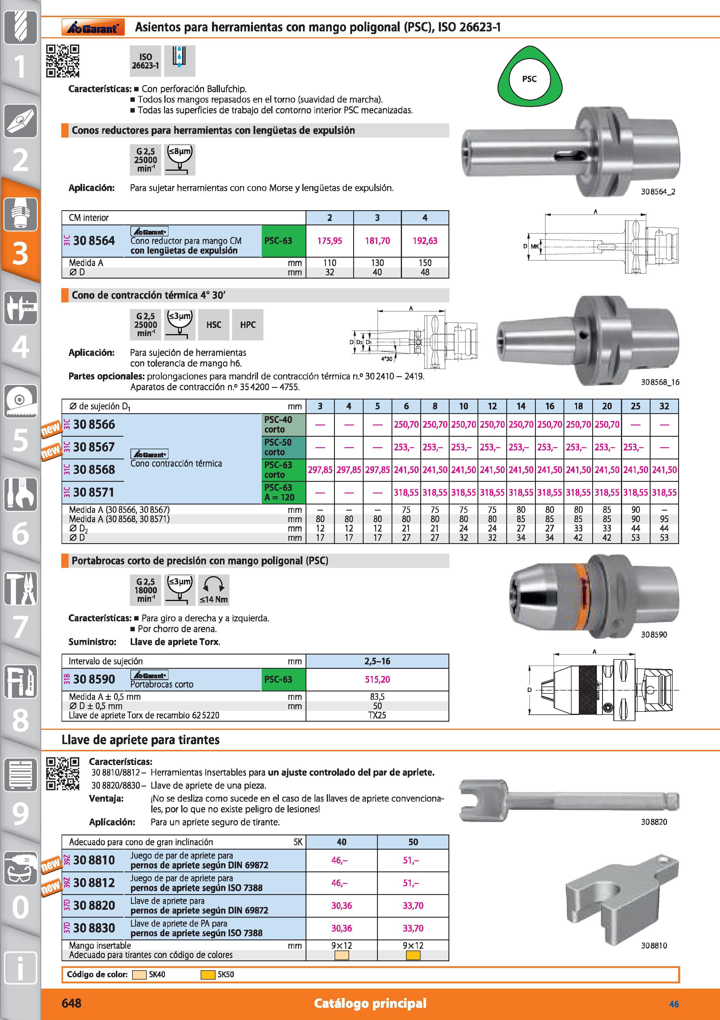 648 1 ioBaiarf ( Asientos para herramientas con mango poligonal (PSC), ISO 26623-1 H H ISO 26623-1 Características: Con perforación Ballufchip Todos Каталог HOFFMANN GROUP 2015 Инструмент режущий слесарный измерительный абразивный Оборудование Комплексные поставки для промышленных предприятий Стр. 648 SPA