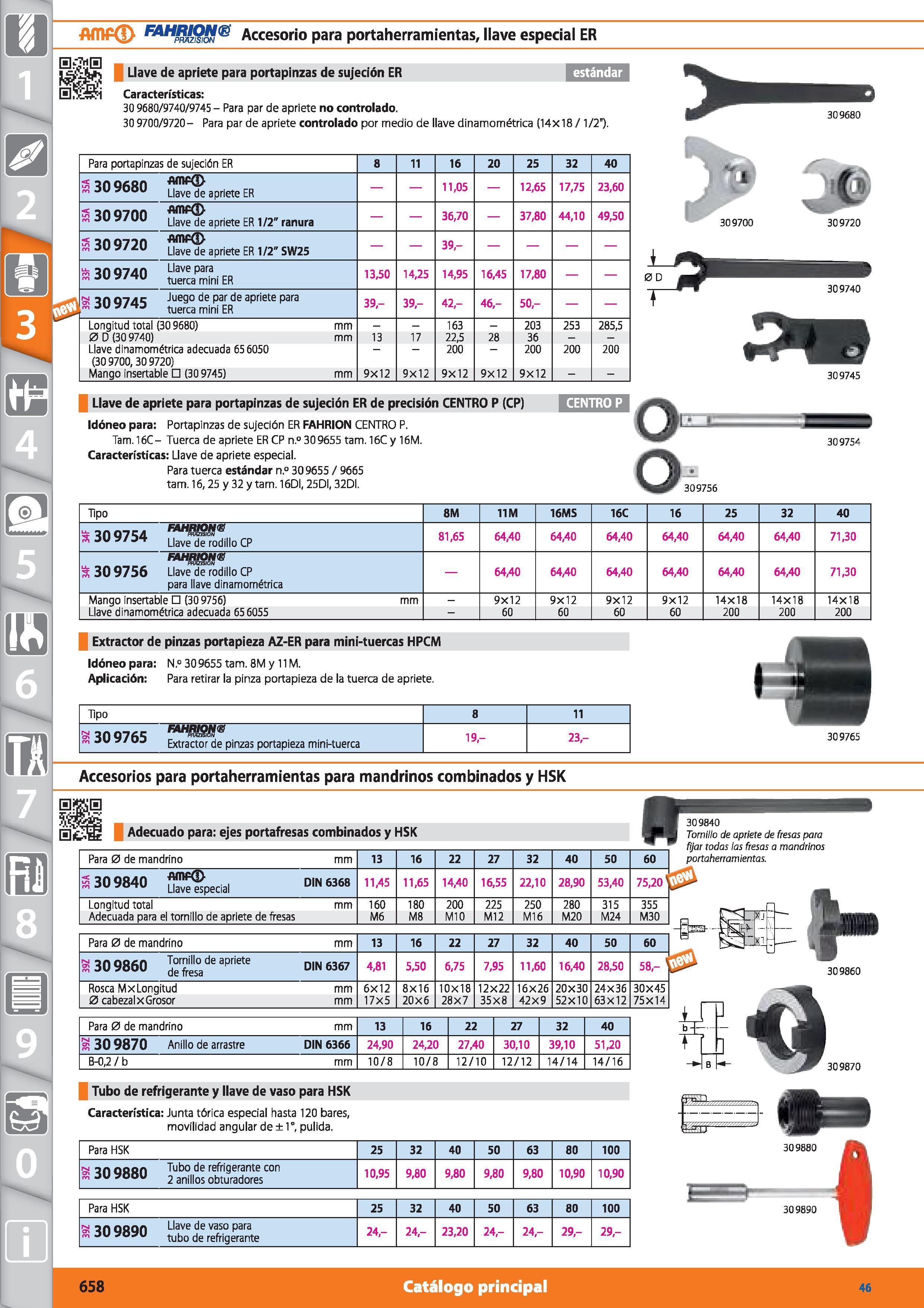 658 m 1 Accesorio para portaherramientas, llave especial ER Llave de apriete para portapinzas de sujeción ER estándar Características: 30 9680/9740/9 Каталог HOFFMANN GROUP 2015 Инструмент режущий слесарный измерительный абразивный Оборудование Комплексные поставки для промышленных предприятий Стр. 658 SPA