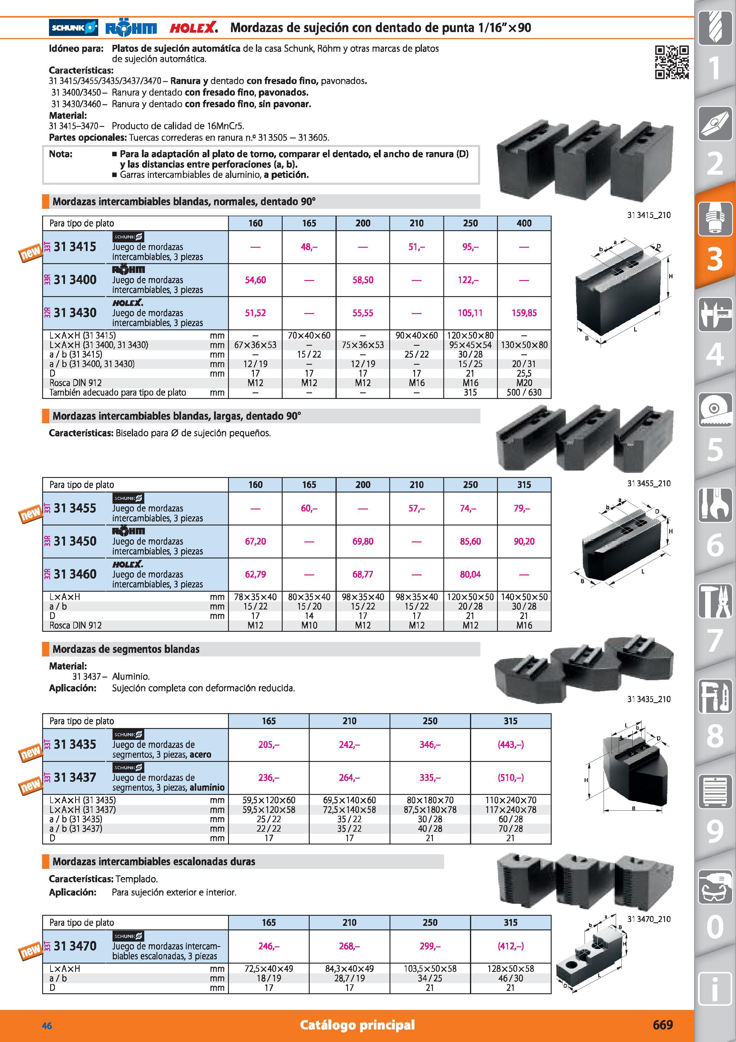 669 R Hm HOLEX Mordazas de sujeción con dentado de punta 1/16 x90 Idóneo para: Platos de sujeción automática de la casa Schunk, Rohm y otras marcas d Каталог HOFFMANN GROUP 2015 Инструмент режущий слесарный измерительный абразивный Оборудование Комплексные поставки для промышленных предприятий Стр. 669 SPA