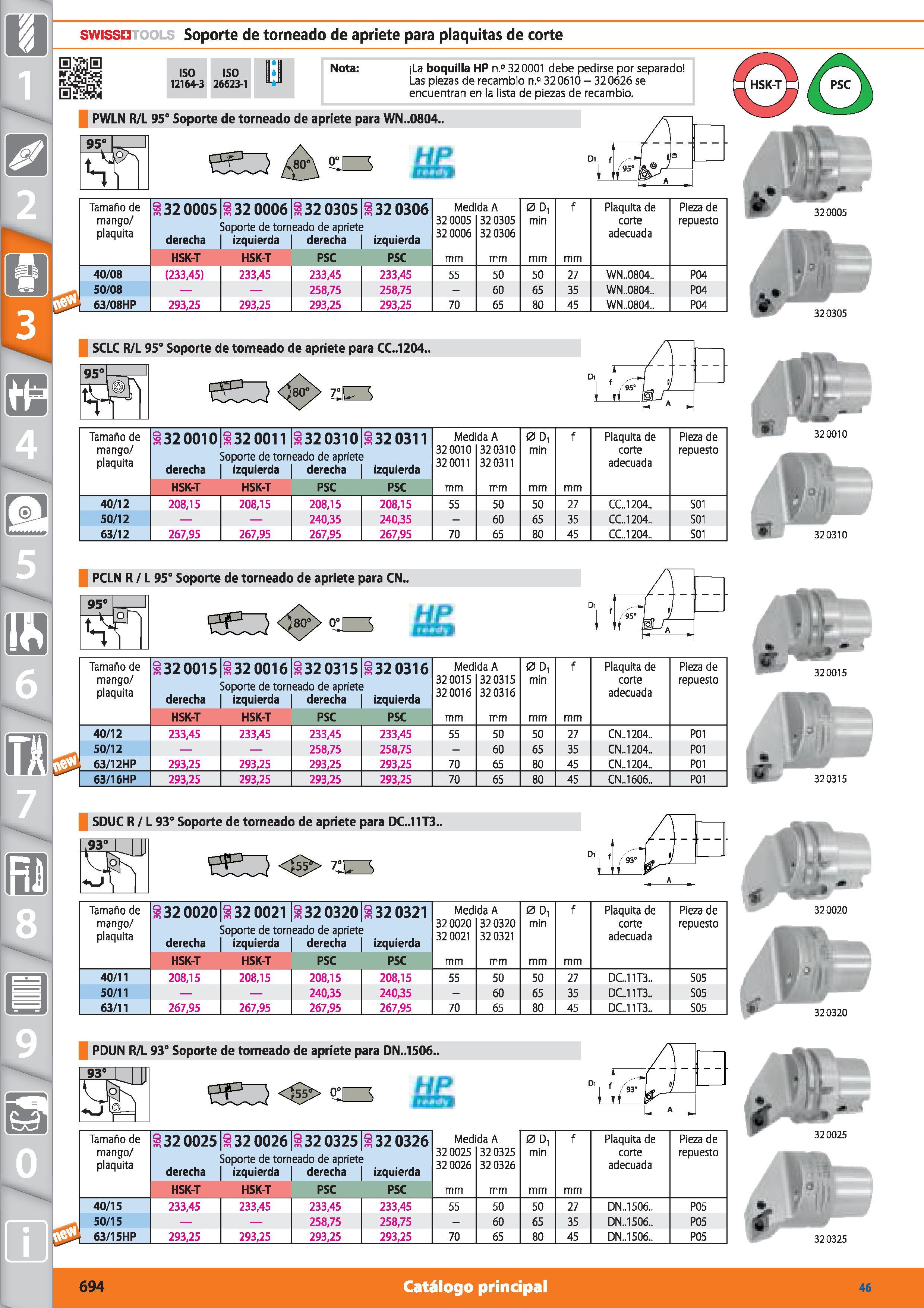 694 swissn Soporte de torneado de apriete para plaquitas de corte ISO ISO lil Nota: 12164-3 26623-1 ¡La boquilla HP n ° 320001 debe pedirse por separ Каталог HOFFMANN GROUP 2015 Инструмент режущий слесарный измерительный абразивный Оборудование Комплексные поставки для промышленных предприятий Стр. 694 SPA