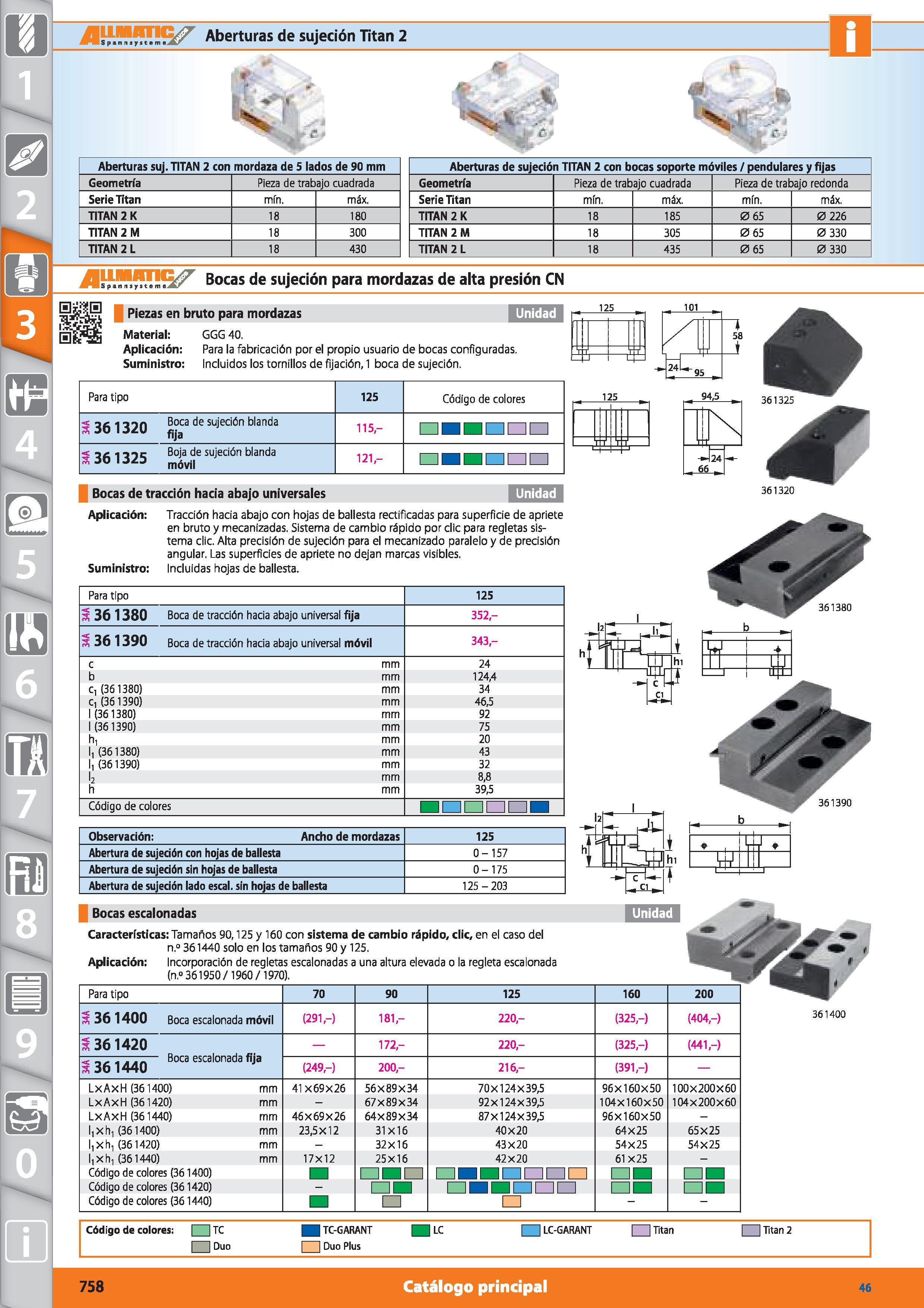 758 kfíí Aberturas de sujeción Titán 2 Aberturas suj TITAN 2 con mordaza de 5 lados de 90 mm Geometría Pieza de trabajo cuadrada Serie Titán mín máx Каталог HOFFMANN GROUP 2015 Инструмент режущий слесарный измерительный абразивный Оборудование Комплексные поставки для промышленных предприятий Стр. 758 SPA