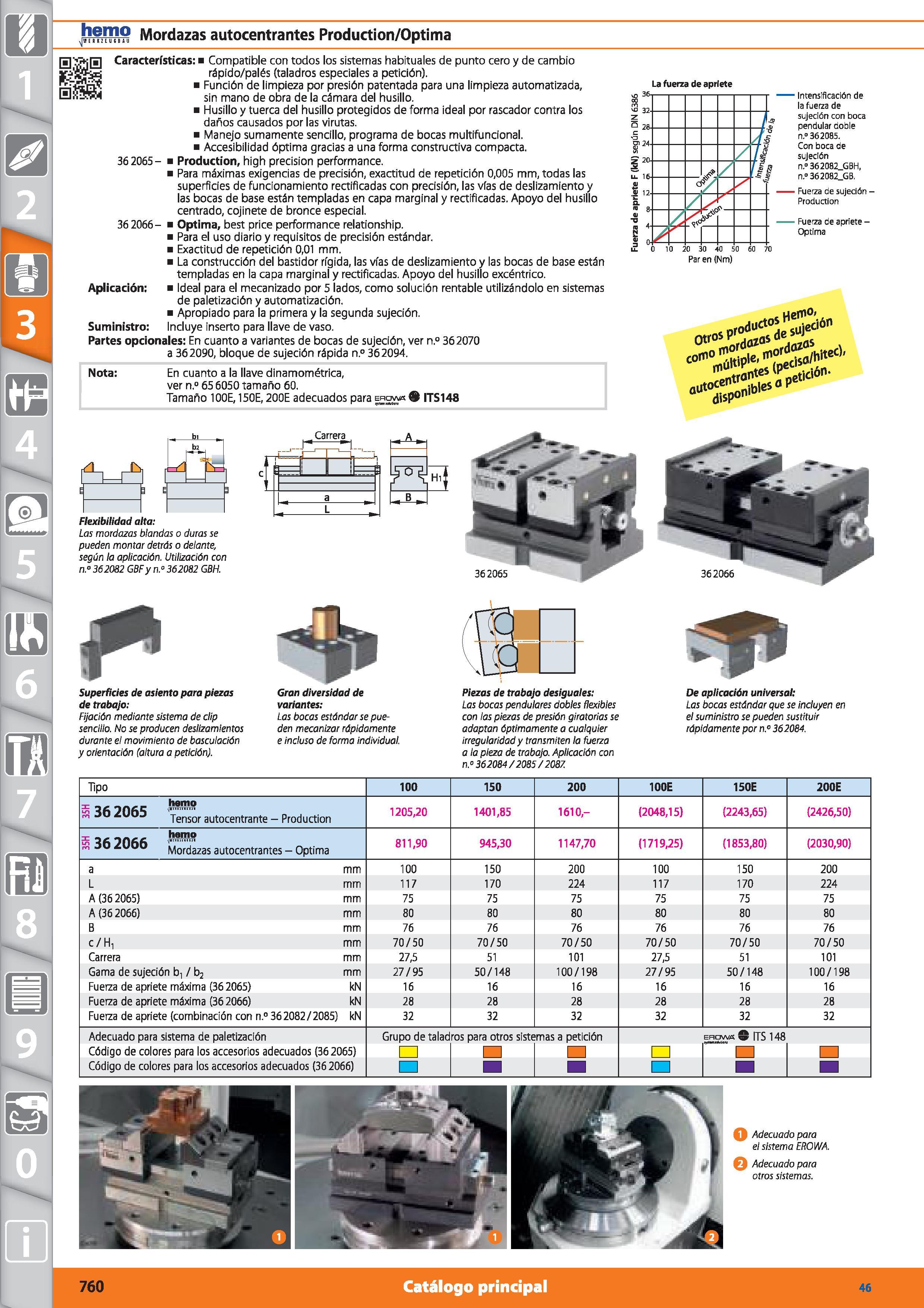 760 Jh EB9 Mordazas autocentrantes Production/Optima 8 Características: Compatible con todos los sistemas habituales de punto cero y de cambio rápido Каталог HOFFMANN GROUP 2015 Инструмент режущий слесарный измерительный абразивный Оборудование Комплексные поставки для промышленных предприятий Стр. 760 SPA