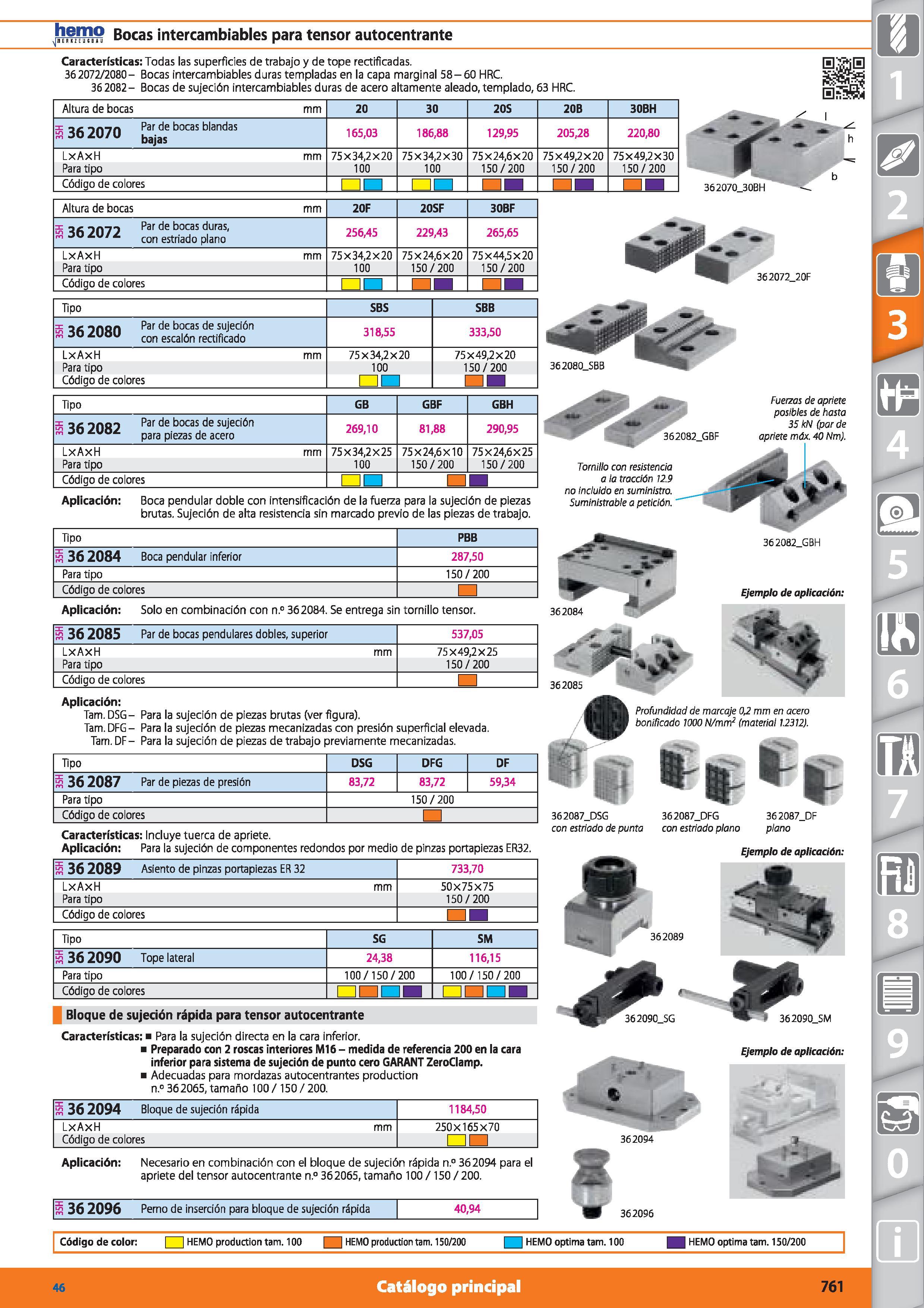 761 JhffflO Bocas intercambiables para tensor autocentrante Características: Todas las superficies de trabajo y de tope rectificadas 362072/2080- Boc Каталог HOFFMANN GROUP 2015 Инструмент режущий слесарный измерительный абразивный Оборудование Комплексные поставки для промышленных предприятий Стр. 761 SPA