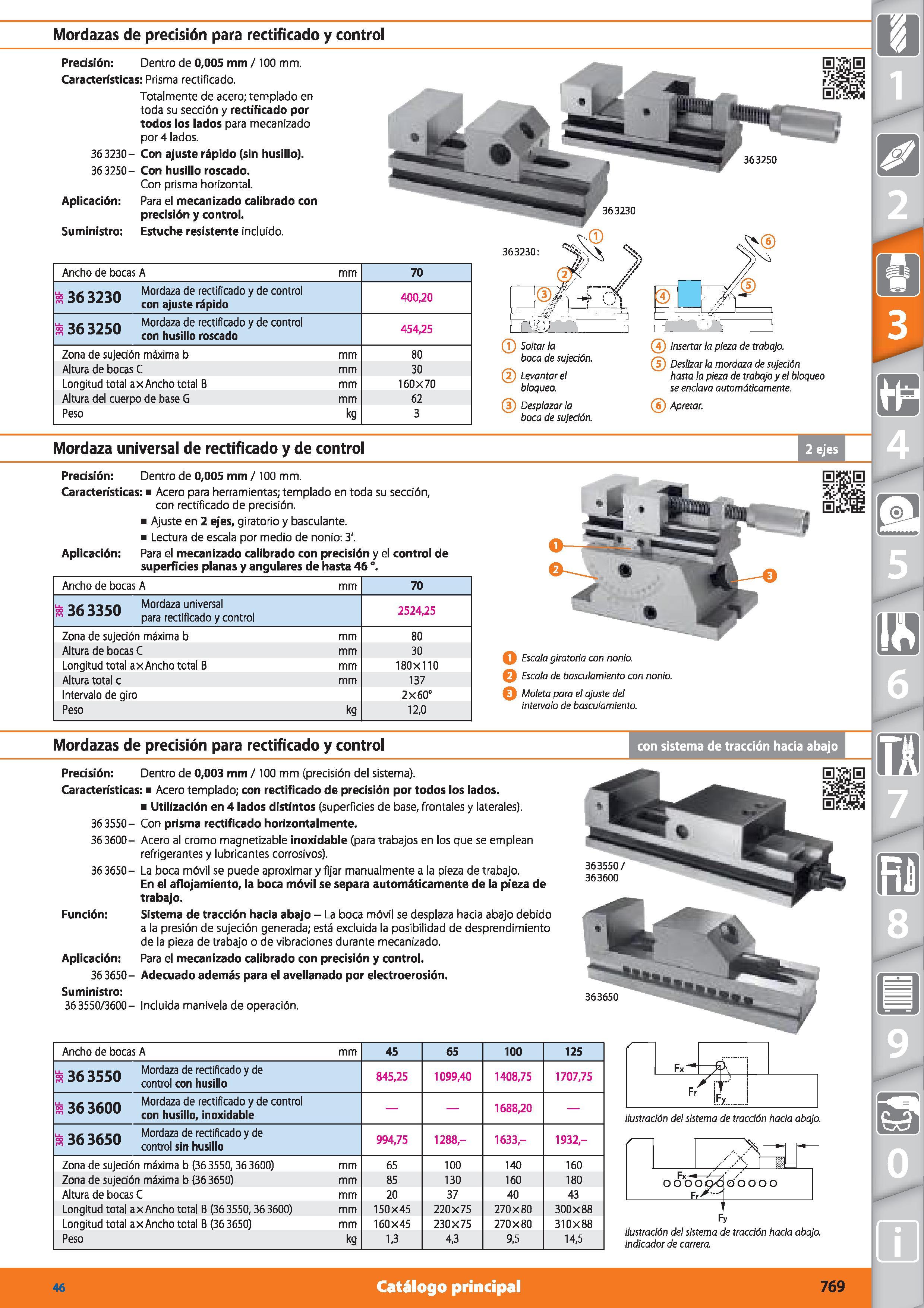 769 Mordazas de precisión para rectificado y control Precisión: Dentro de 0,005 mm / 100 mm Características: Prisma rectificado Totalmente de acero; Каталог HOFFMANN GROUP 2015 Инструмент режущий слесарный измерительный абразивный Оборудование Комплексные поставки для промышленных предприятий Стр. 769 SPA