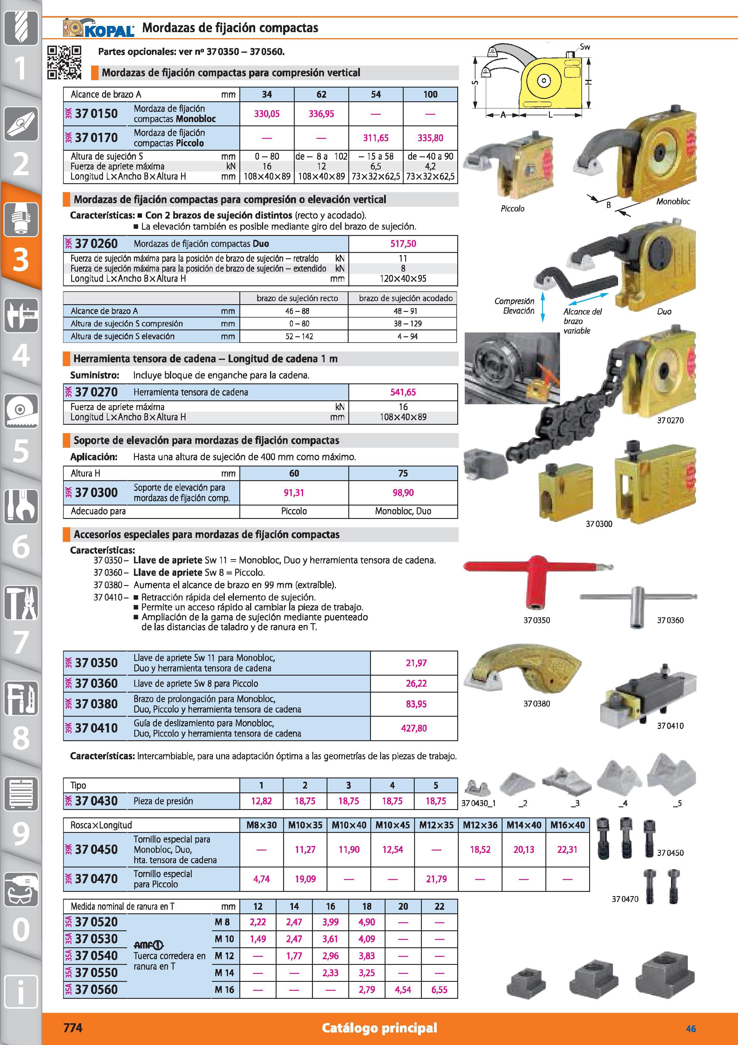 774 m 1 ‘ JCOPAL Mordazas de fijación compactas B Partes opcionales: ver n° 37 0350 - 37 0560 Mordazas de fijación compactas para compresión vertical Каталог HOFFMANN GROUP 2015 Инструмент режущий слесарный измерительный абразивный Оборудование Комплексные поставки для промышленных предприятий Стр. 774 SPA
