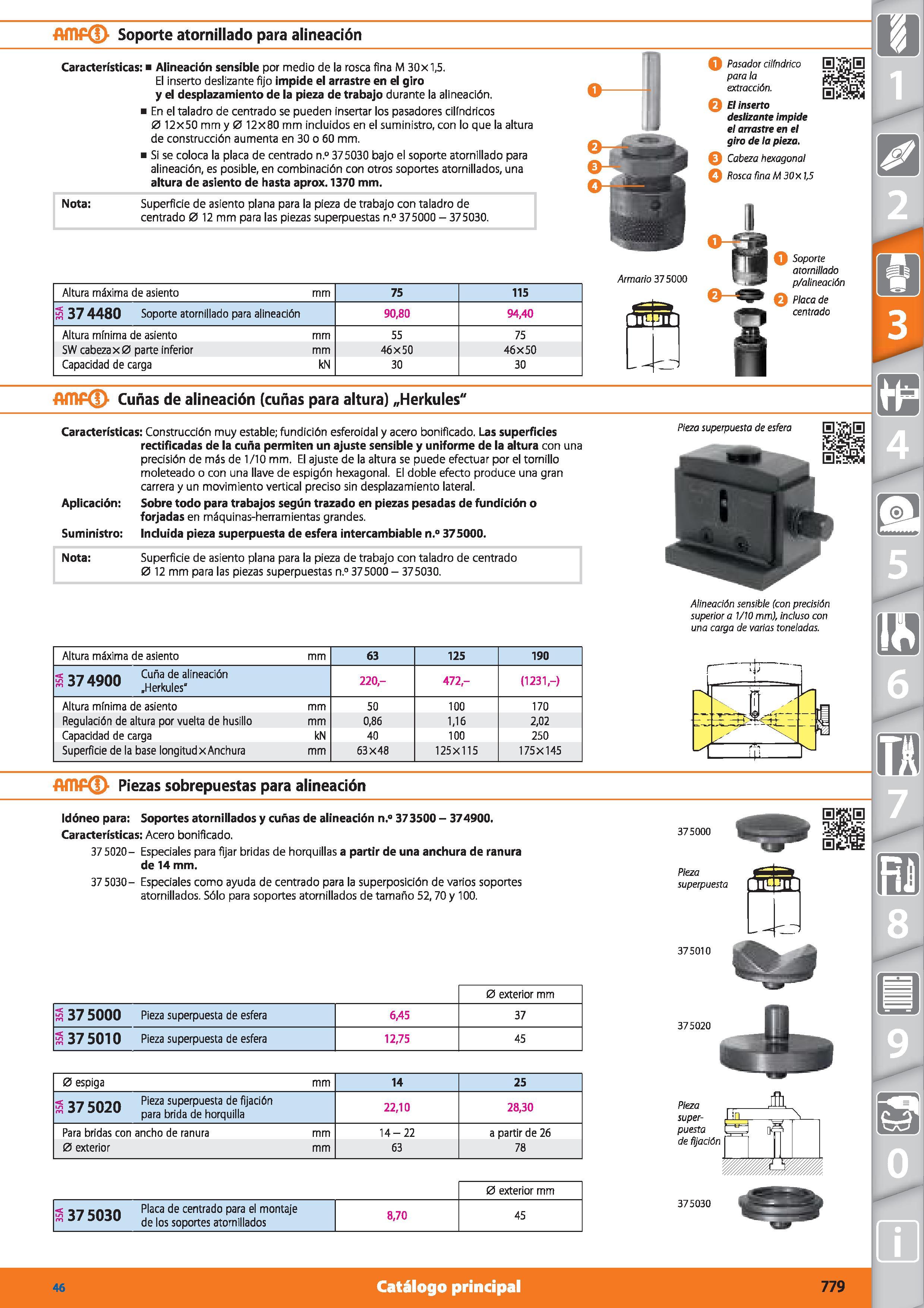 779 AfflP Soporte atornillado para alineación Características: Alineación sensible por medio de la rosca fina M 30x 1,5 El inserto deslizante fijo im Каталог HOFFMANN GROUP 2015 Инструмент режущий слесарный измерительный абразивный Оборудование Комплексные поставки для промышленных предприятий Стр. 779 SPA