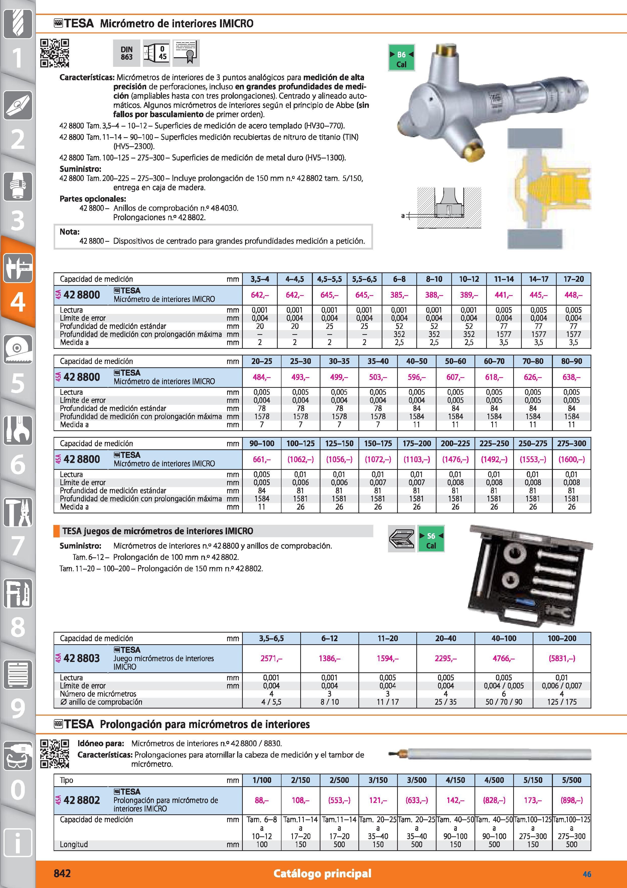 842 m 1 STESA Micrómetro de interiores IMICRO DIN 863 m Características: Micrómetros de interiores de 3 puntos analógicos para medición de alta preci Каталог HOFFMANN GROUP 2015 Инструмент режущий слесарный измерительный абразивный Оборудование Комплексные поставки для промышленных предприятий Стр. 842 SPA