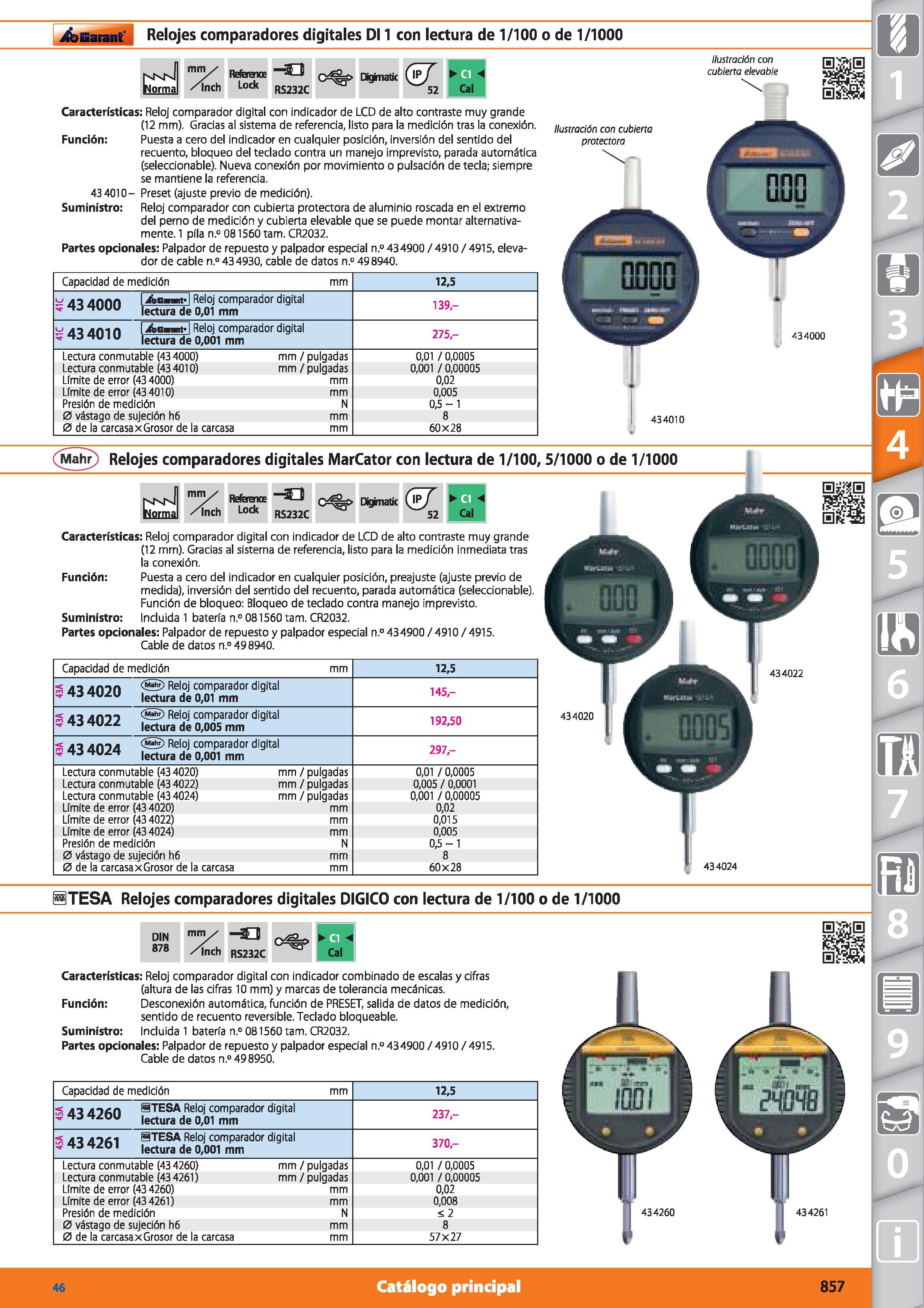 857 ifenarant Relojes comparadores digitales D11 con lectura de 1/100 o de 1/1000 mm✓ /ínch Reference Lock -a RS232C Dkjnatic <57 52 ffl -4 Cal Ilust Каталог HOFFMANN GROUP 2015 Инструмент режущий слесарный измерительный абразивный Оборудование Комплексные поставки для промышленных предприятий Стр. 857 SPA