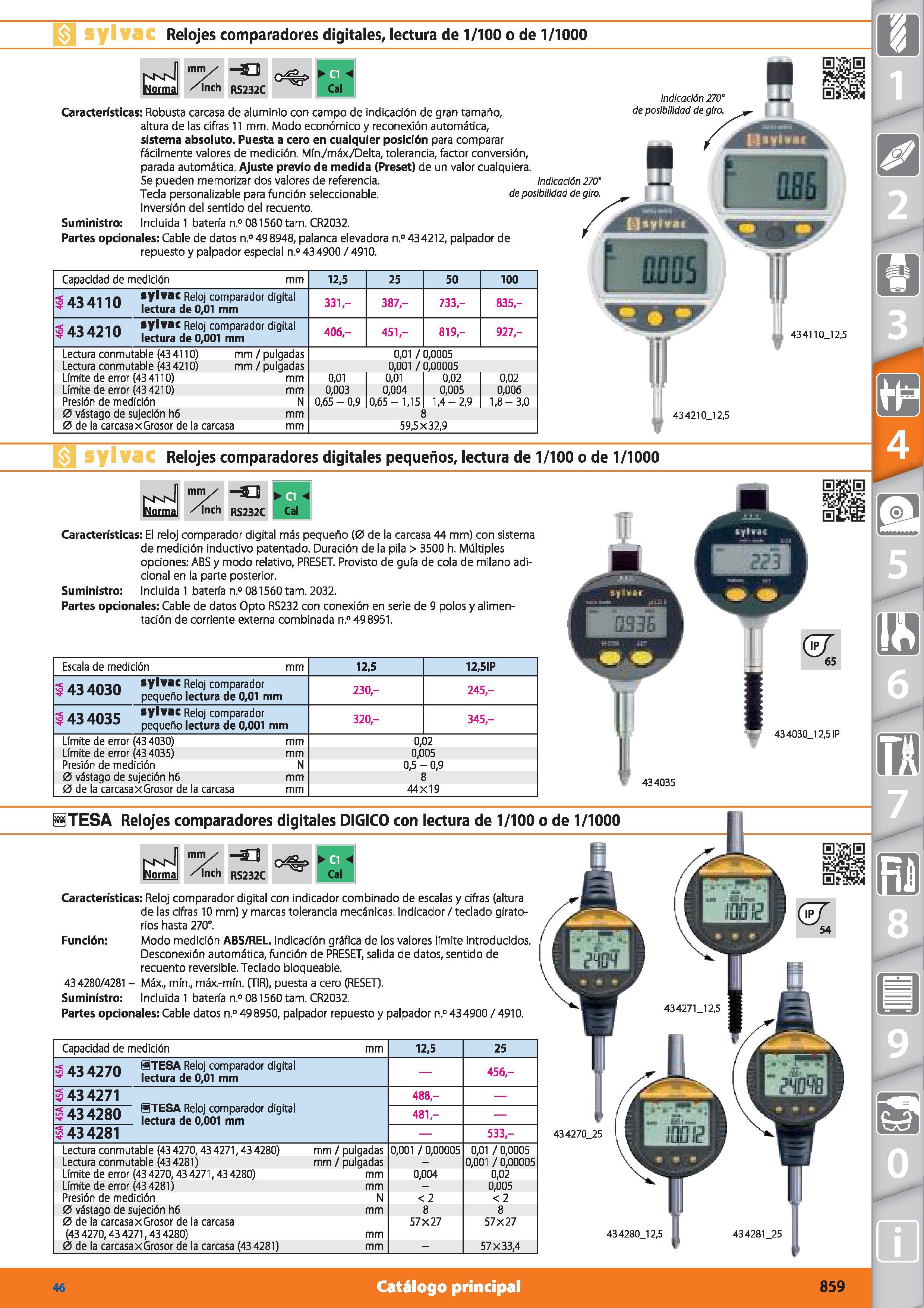 859 0 sylvac Relojes comparadores digitales, lectura de 1/100 o de 1/1000 sylvac Relojes comparadores digitales pequeños, lectura de 1/100 o de 1/100 Каталог HOFFMANN GROUP 2015 Инструмент режущий слесарный измерительный абразивный Оборудование Комплексные поставки для промышленных предприятий Стр. 859 SPA