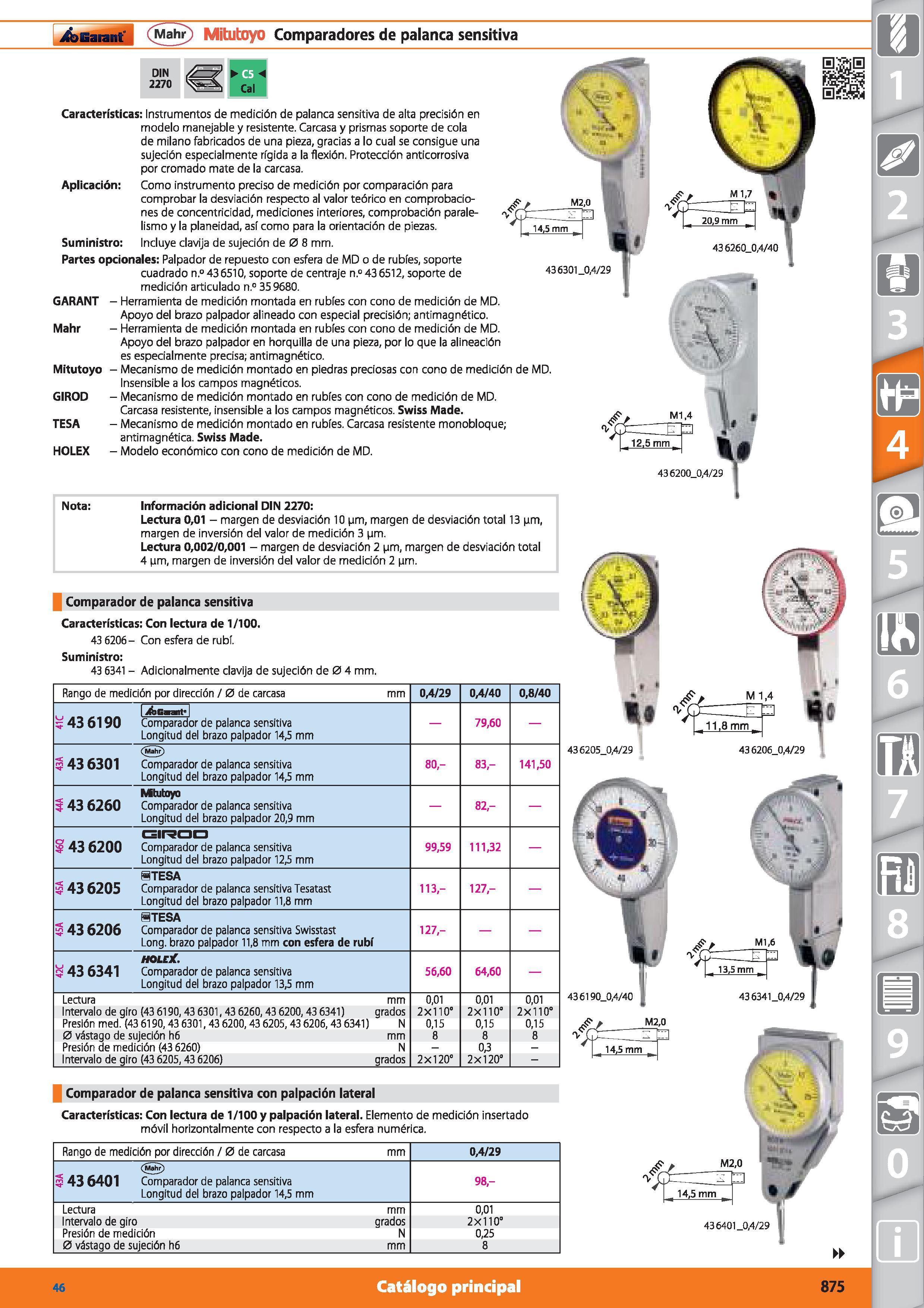 875 Garant (Mahr) Mitutoyo Comparadores de palanca sensitiva DIN 2270 Características: Instrumentos de medición de palanca sensitiva de alta precisió Каталог HOFFMANN GROUP 2015 Инструмент режущий слесарный измерительный абразивный Оборудование Комплексные поставки для промышленных предприятий Стр. 875 SPA