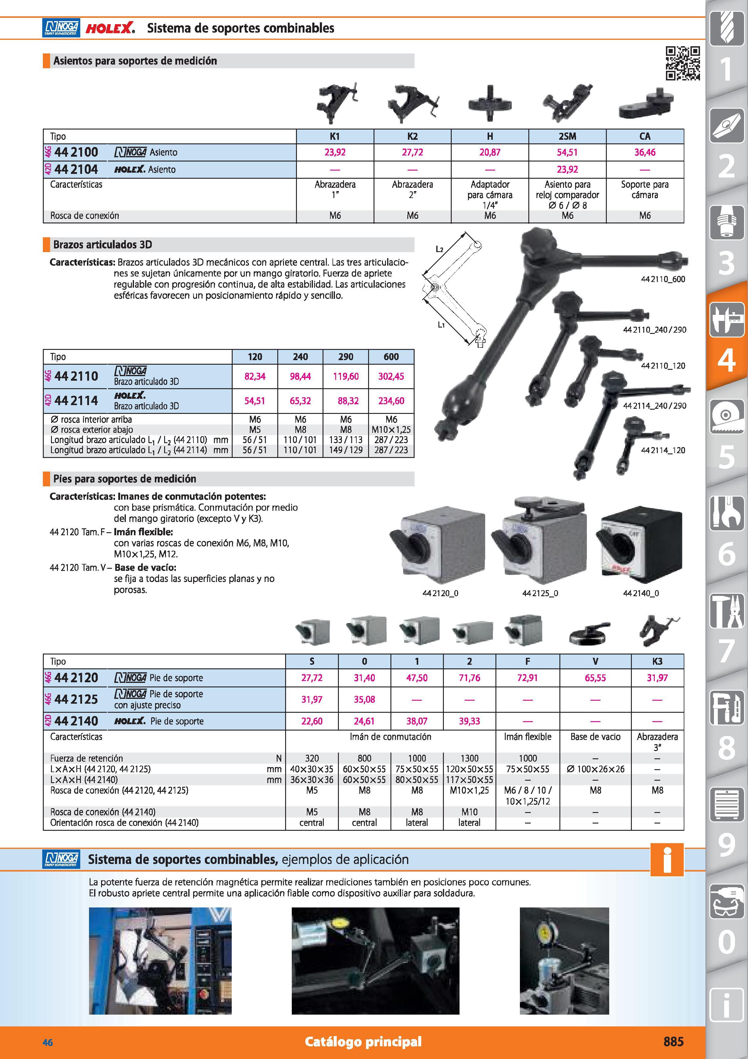 885 RlNOGA HOLEX Sistema de soportes combinables Asientos para soportes de medición Tipo K1 K2 H 2SM CA 44 2100 N0G/l Asiento 23,92 27,72 20,87 54,51 Каталог HOFFMANN GROUP 2015 Инструмент режущий слесарный измерительный абразивный Оборудование Комплексные поставки для промышленных предприятий Стр. 885 SPA