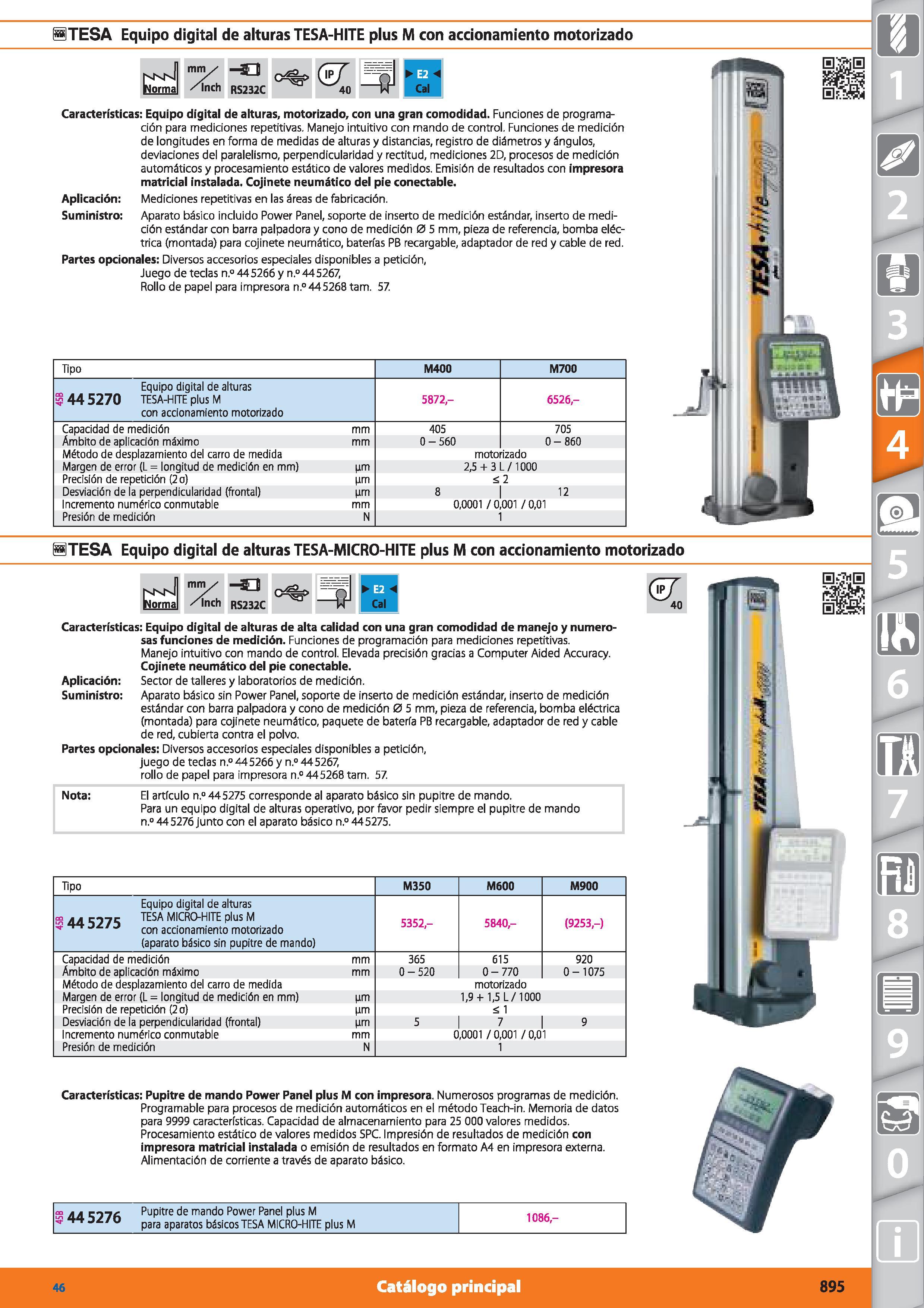 895 ÜTESA Equipo digital de alturas TESA-HITE plus M con accionamiento motorizado mm✓ /ínch RS232C ( J 40 Características: Equipo digital de alturas, Каталог HOFFMANN GROUP 2015 Инструмент режущий слесарный измерительный абразивный Оборудование Комплексные поставки для промышленных предприятий Стр. 895 SPA