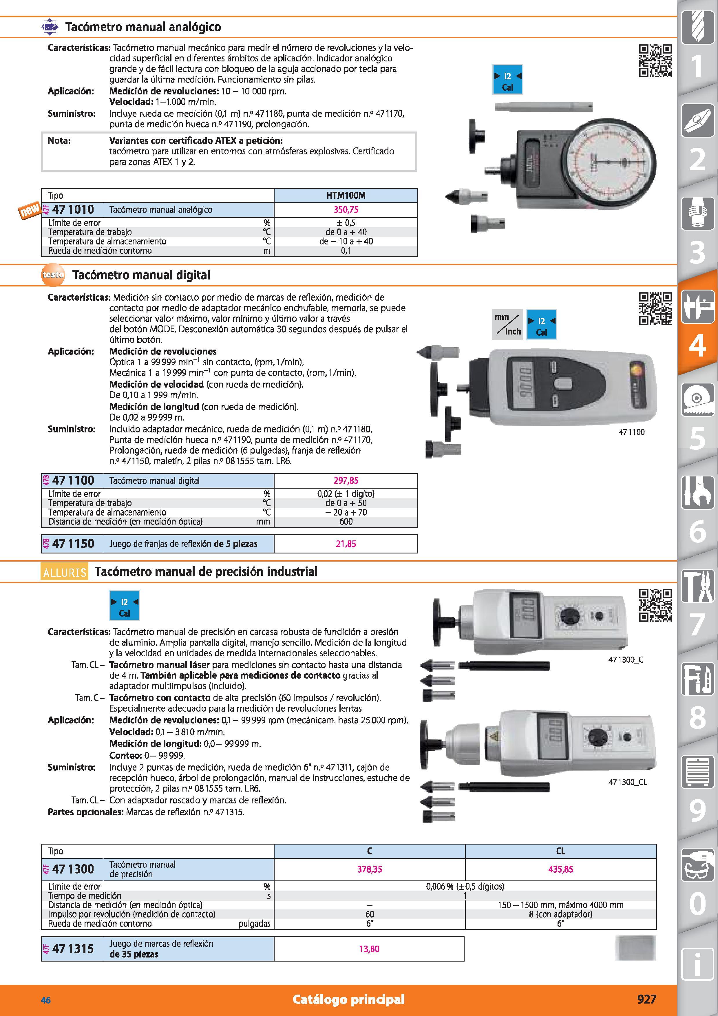927 < Tacómetro manual analógico Características: Tacómetro manual mecánico para medir el número de revoluciones y la velocidad superficial en difere Каталог HOFFMANN GROUP 2015 Инструмент режущий слесарный измерительный абразивный Оборудование Комплексные поставки для промышленных предприятий Стр. 927 SPA