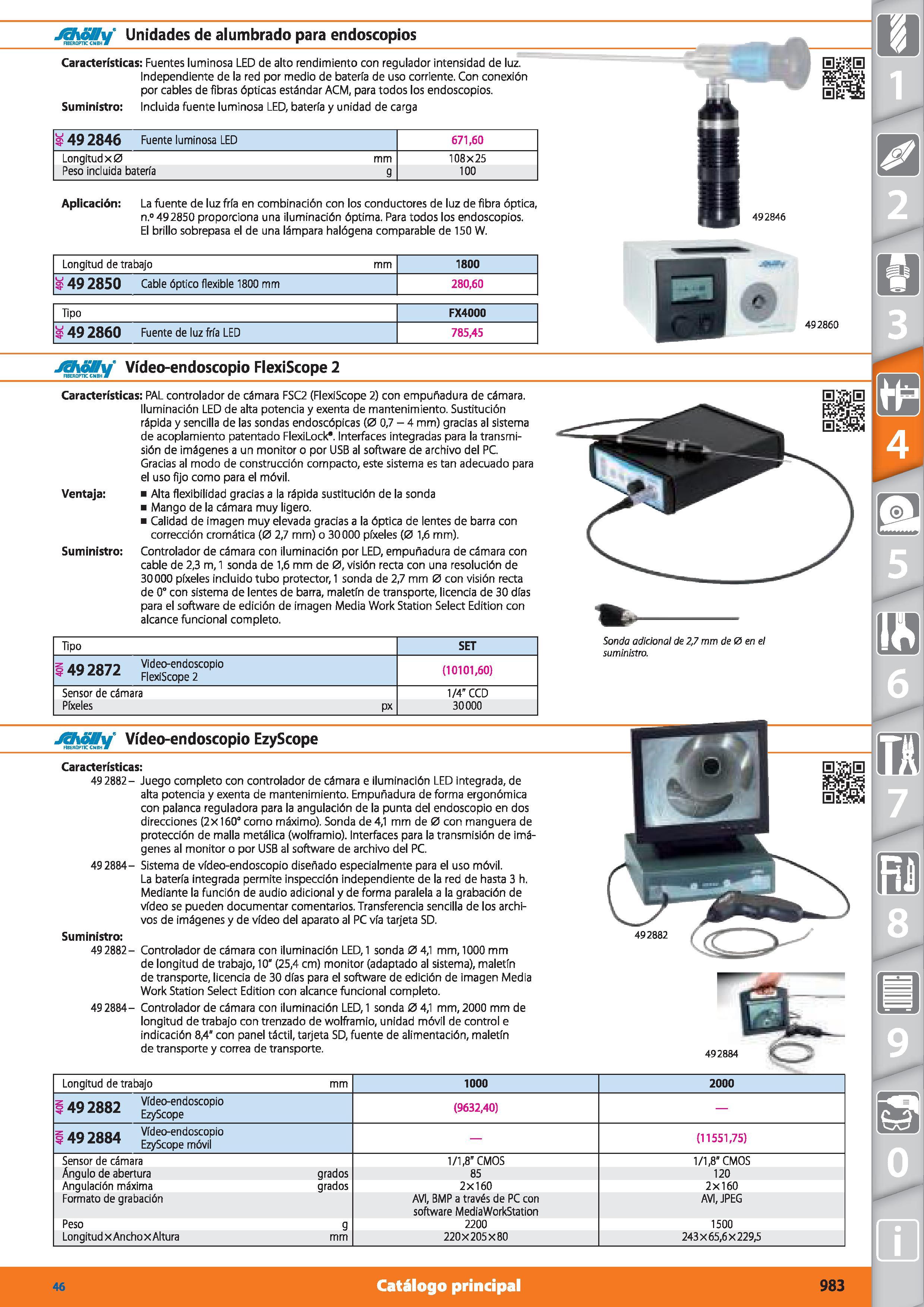 983 J&yóffu Unidades de alumbrado para endoscopios F1BER0PTKCNBH 1 1 Características: Fuentes luminosa LED de alto rendimiento con regulador intensid Каталог HOFFMANN GROUP 2015 Инструмент режущий слесарный измерительный абразивный Оборудование Комплексные поставки для промышленных предприятий Стр. 983 SPA
