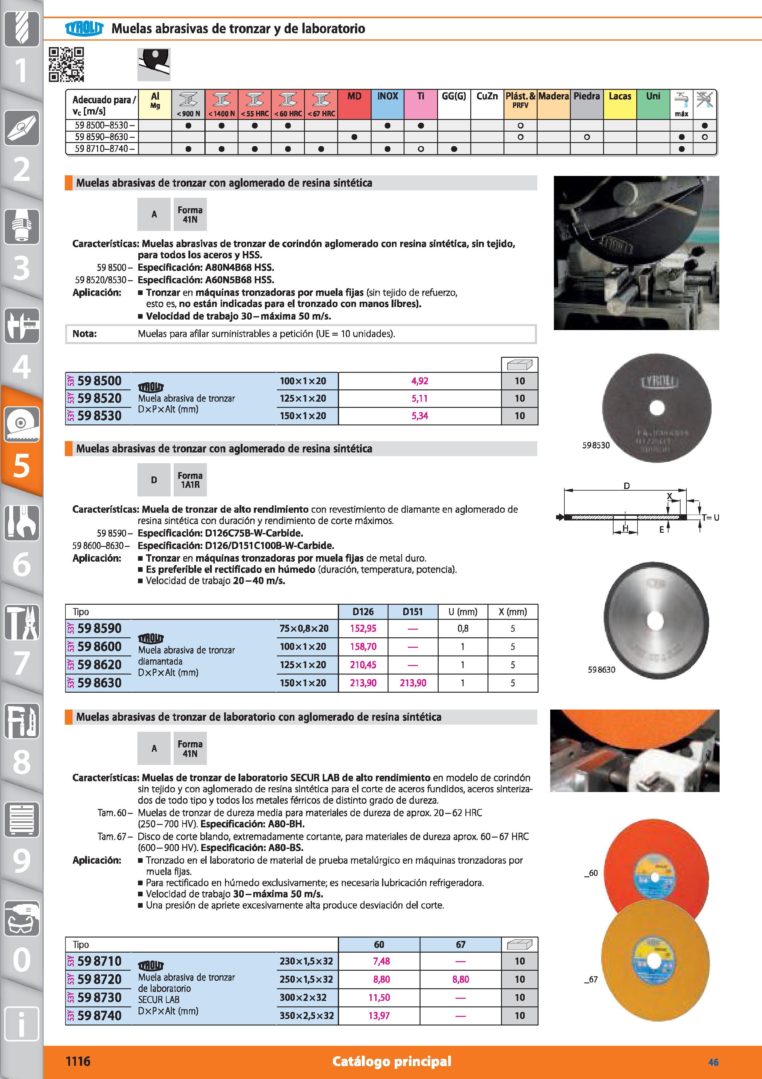 1116 m 1 líHOlll Muelas abrasivas de tronzar y de laboratorio di lUl (B Adecuado para/ vc m/s Al Mg <900 N <1400N <55 HRC <60 HRC <67 HRC MD INOX Ti G Каталог HOFFMANN GROUP 2015 Инструмент режущий слесарный измерительный абразивный Оборудование Комплексные поставки для промышленных предприятий Стр. 1116 SPA