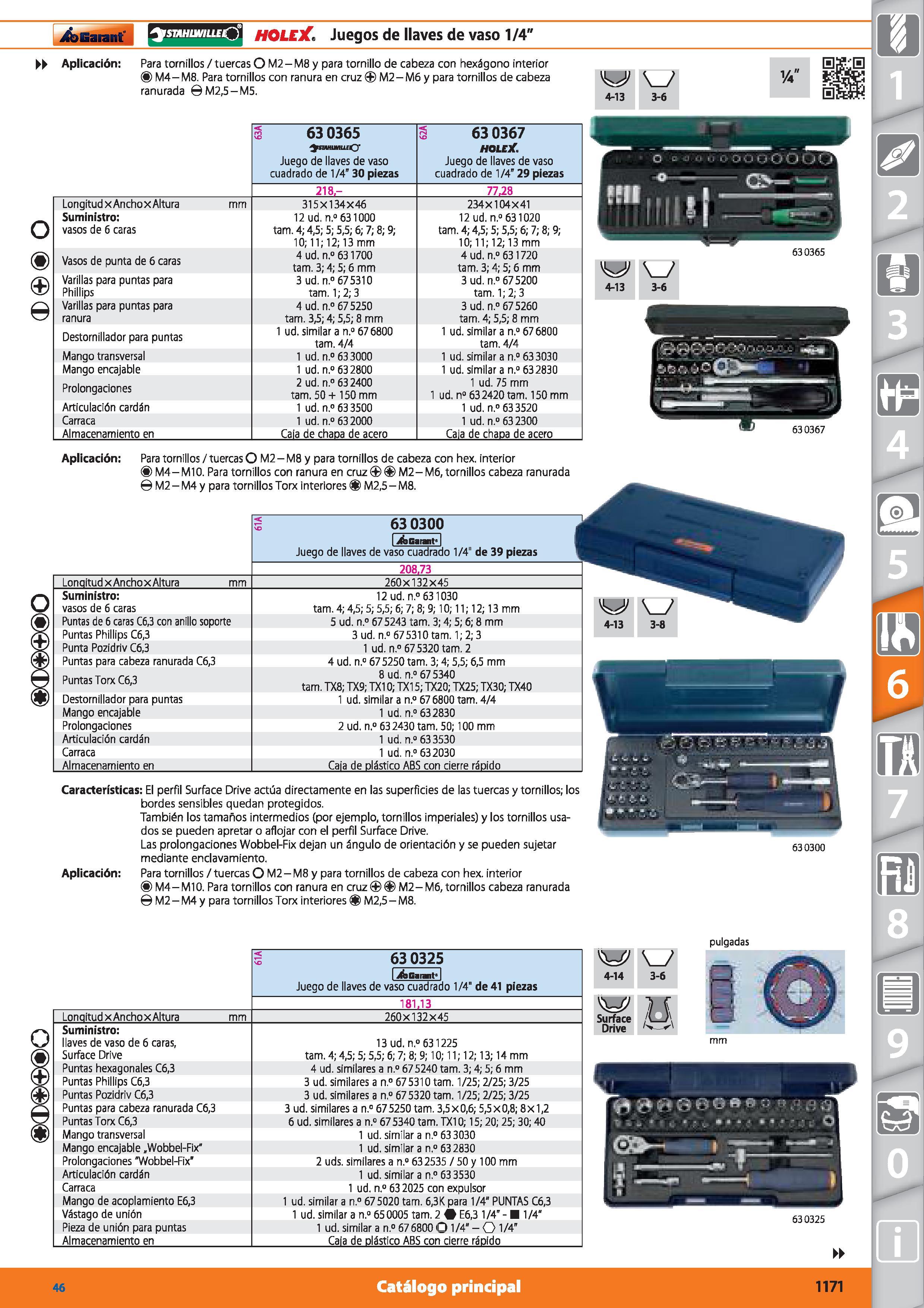 1171 rsmffiiHruEiO HOLEX Juegos de llaves de vaso 1/4 Para tornillos / tuercas O M2 - M8 y para tornillo de cabeza con hexágono interior M4-M8 Para to Каталог HOFFMANN GROUP 2015 Инструмент режущий слесарный измерительный абразивный Оборудование Комплексные поставки для промышленных предприятий Стр. 1171 SPA