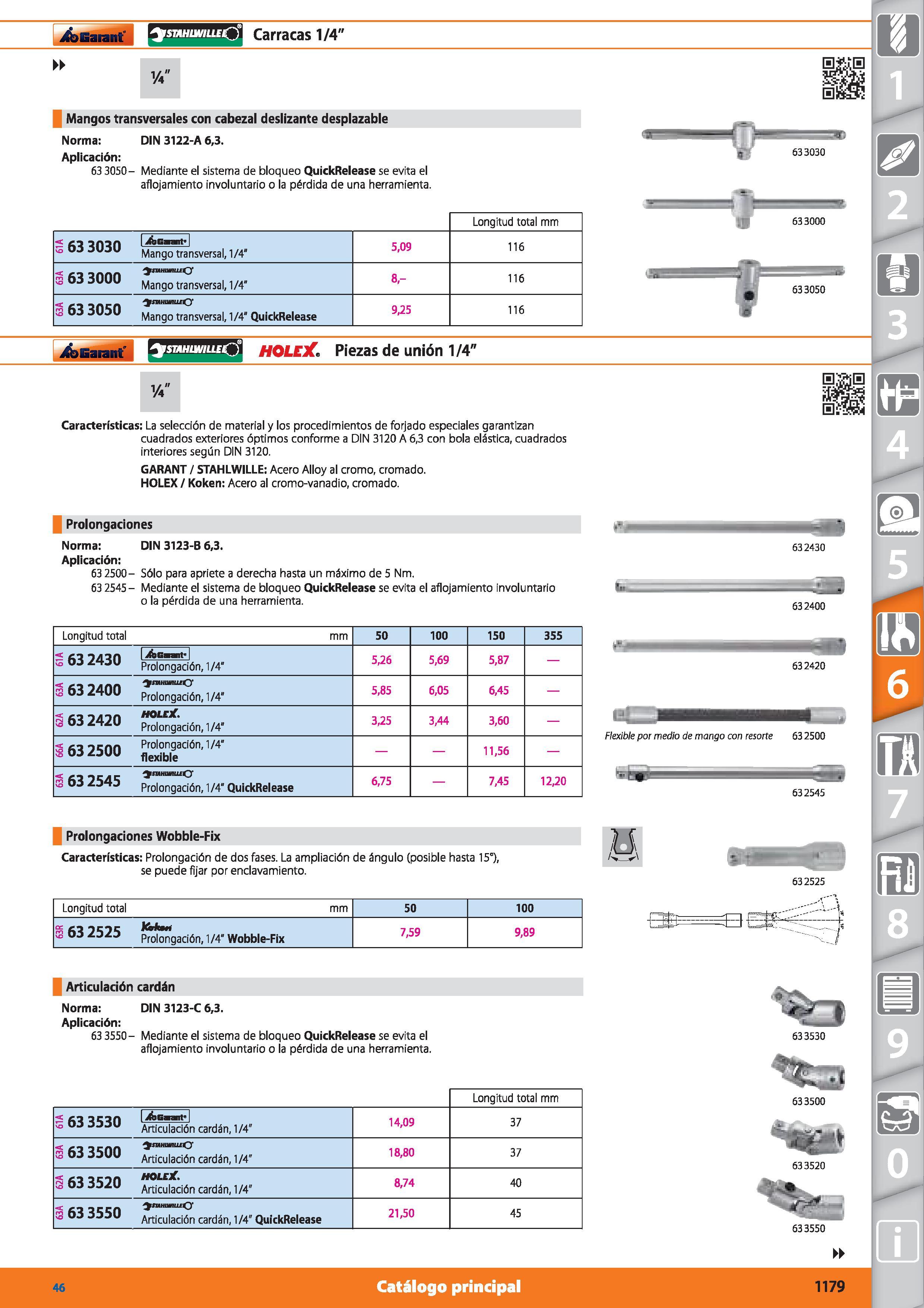 1179 rsmffiiHruEiO Carracas 1/4 Mangos transversales con cabezal deslizante desplazable Norma: DIN 3122-A 6,3 Aplicación: 63 3050- Mediante el sistema Каталог HOFFMANN GROUP 2015 Инструмент режущий слесарный измерительный абразивный Оборудование Комплексные поставки для промышленных предприятий Стр. 1179 SPA