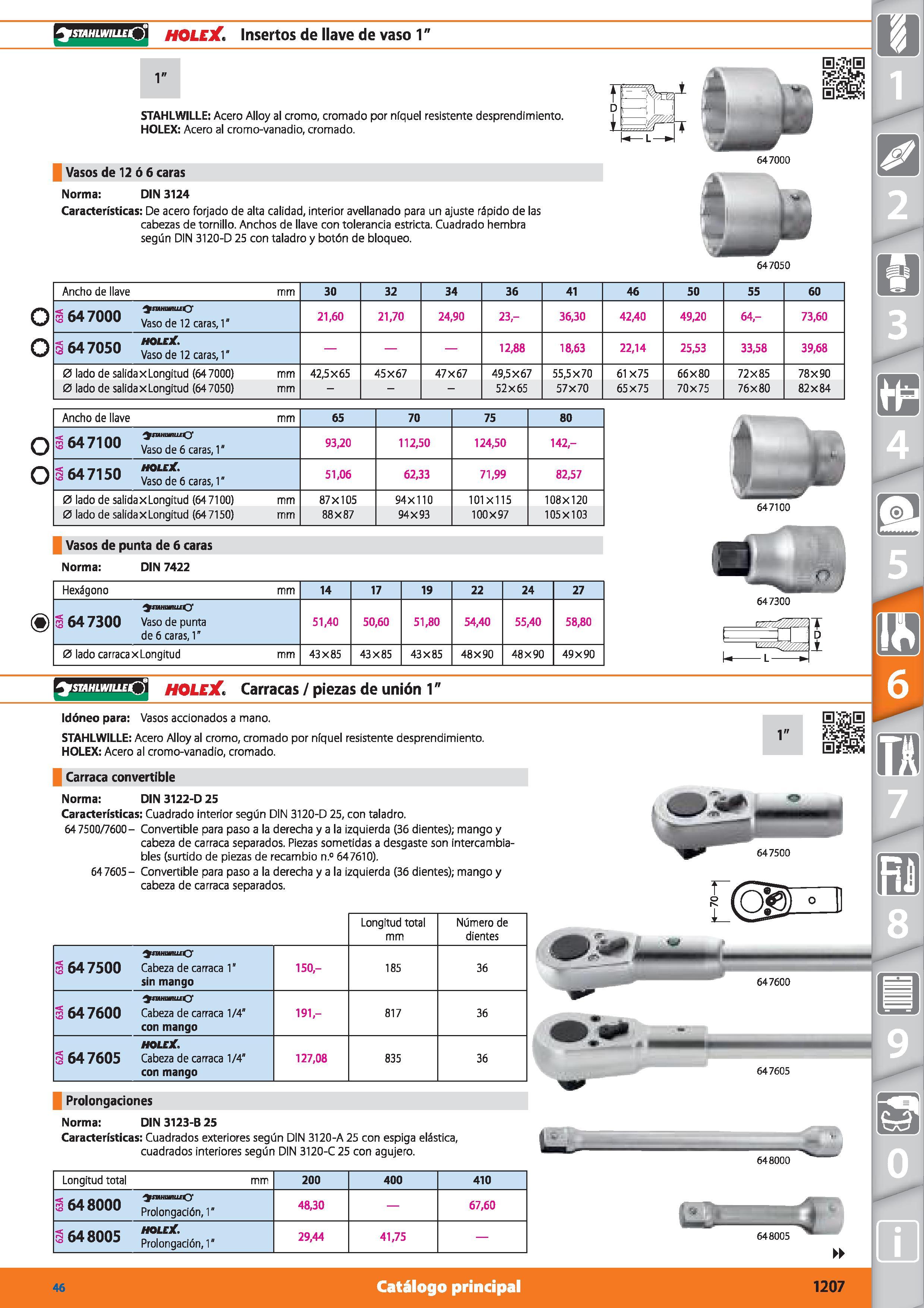 1207 rsniuiviucO HOLEX Insertos de llave de vaso 1 1 STAHLWILLE: Acero Alloy al cromo, cromado por níquel resistente desprendimiento HOLEX: Acero al c Каталог HOFFMANN GROUP 2015 Инструмент режущий слесарный измерительный абразивный Оборудование Комплексные поставки для промышленных предприятий Стр. 1207 SPA